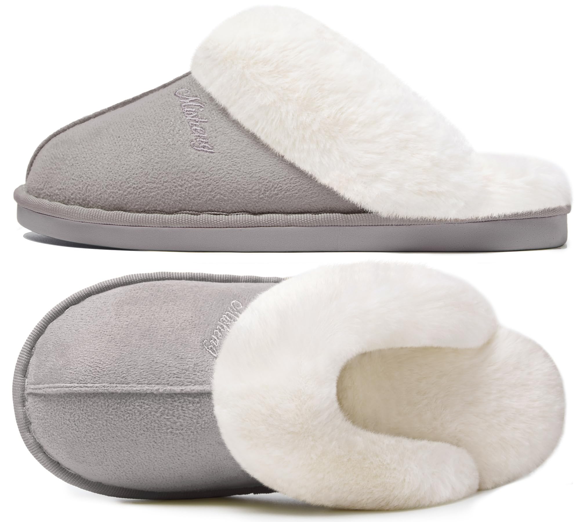 Donpapa Hausschuhe Damen Herren Plüsch Memory Foam Faux Lammfell Pantoffeln | Winter, Warme Slippers, Flauschige & Bequeme Weiche, Rutschfeste Sohle, Indoor Outdoor
