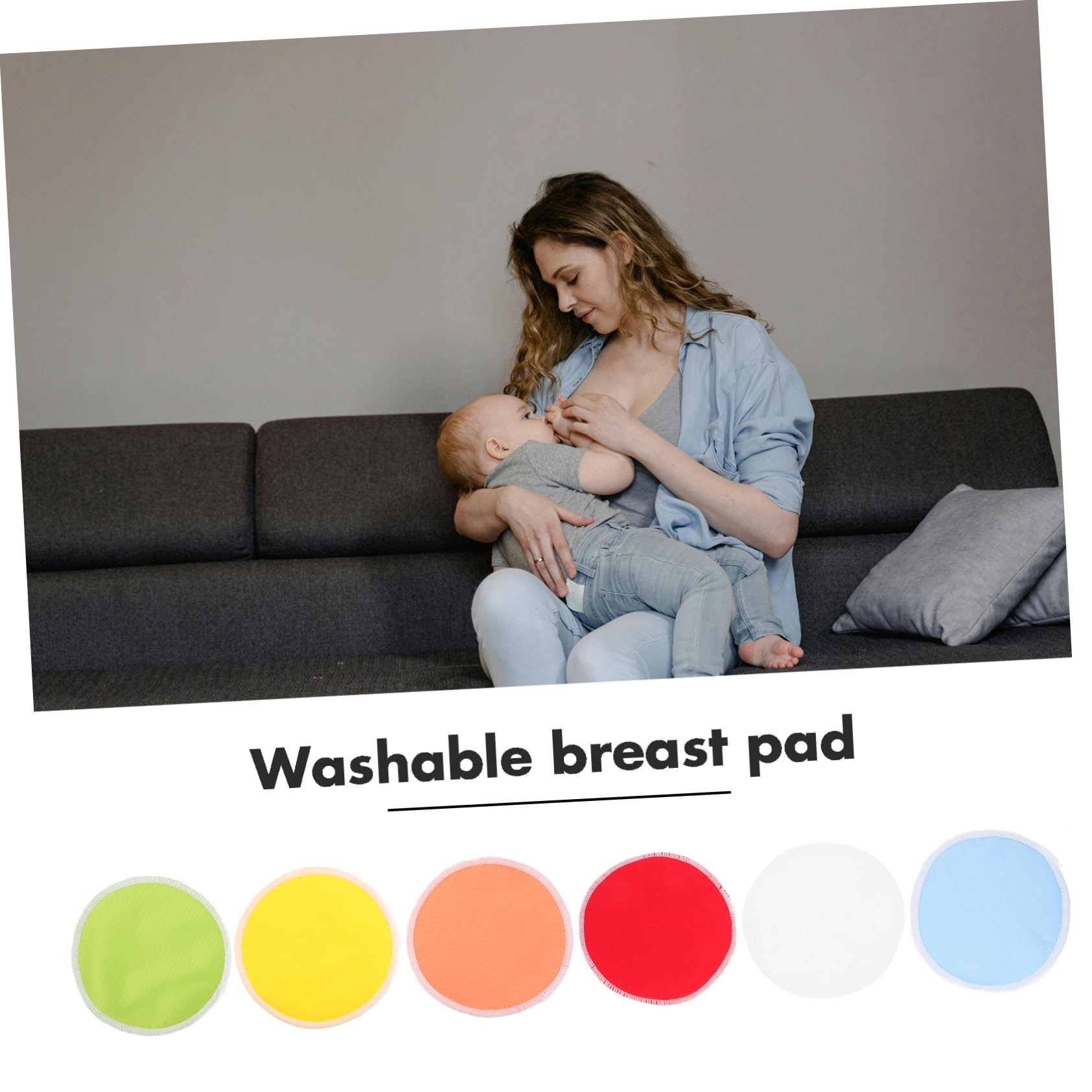 Generic Breastfeeding Pads for Leaking 12pcs Reusable Washable Nursing Pads Breathable Absorbent for Breast Pumping