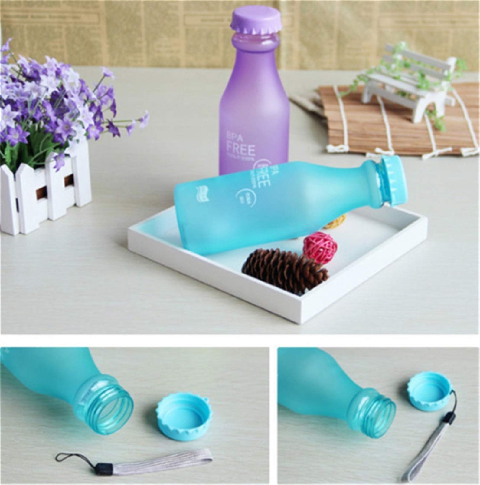 550 ml Bonbonfarbene BPA-freie Wasserflaschen Auslaufsicherer Trinkbecher Wasserkocher Outdoor-Sportwasserflasche Für TRunning Camping
