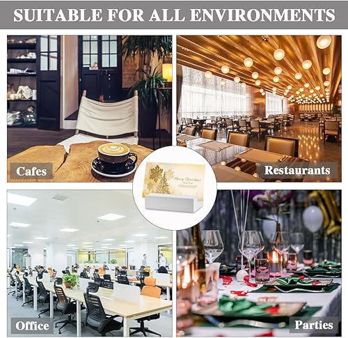 Miniatura 7 de TIMESETL Paquete de 12 soportes de madera para tarjetas de lugar, soportes de números de mesa, tarjetas de identificación de madera para decoración