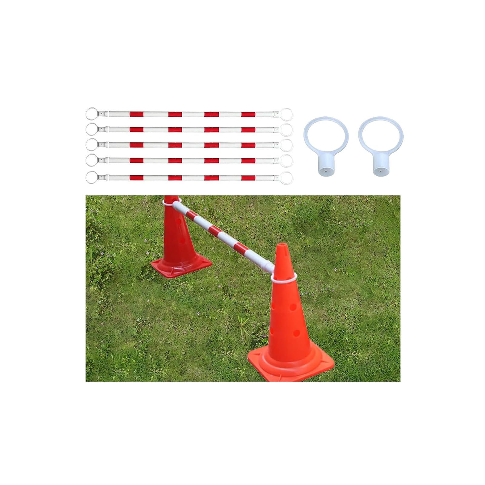 Barre de cônes de signalisation extensible rétrofléchissante (Lot de 15)