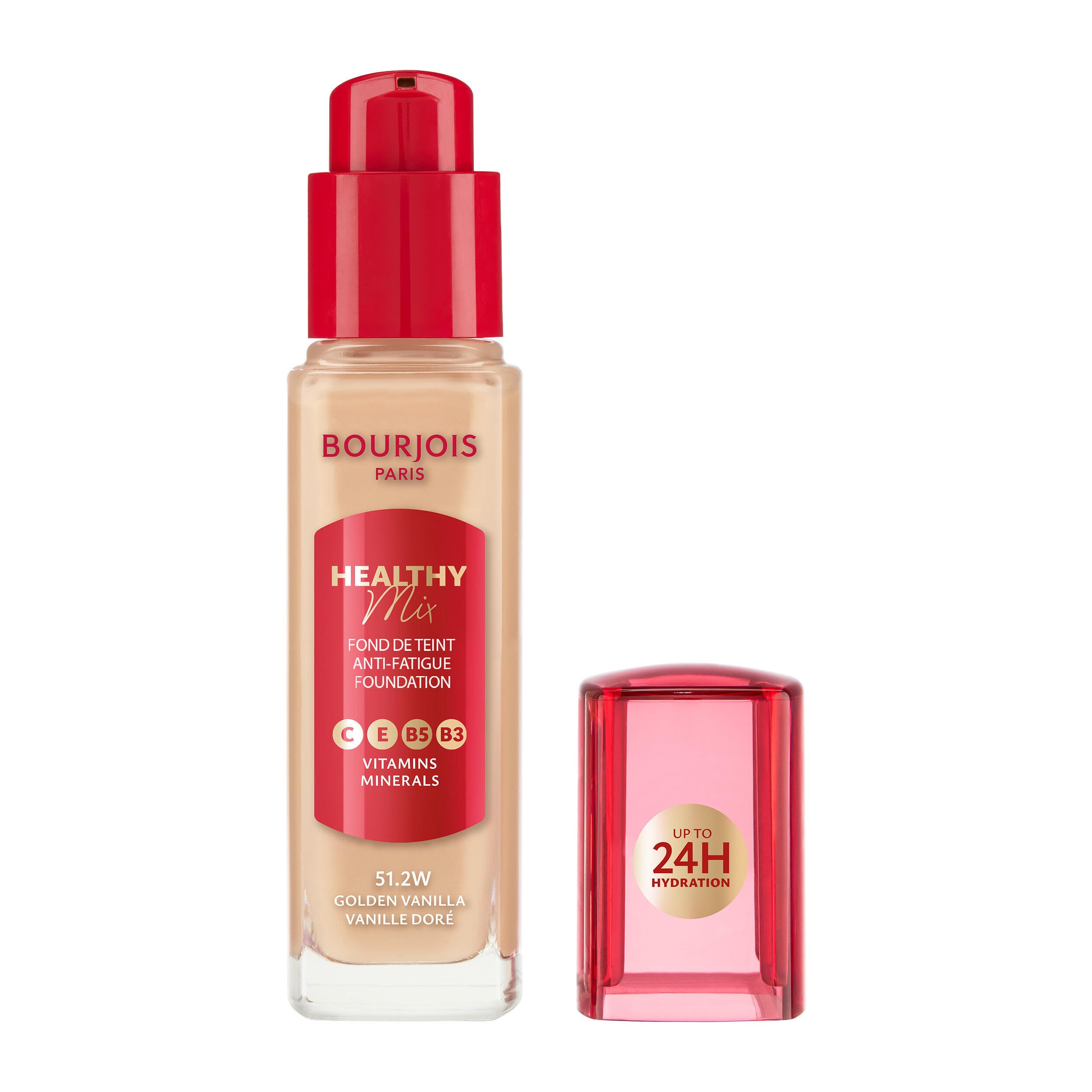 Bourjois Healthy Mix Podkład Niwelujący Oznaki Zmęczenia Z Kompleksem Witamin I Minerałów 51.2W Golden Vanilla, 30 Ml