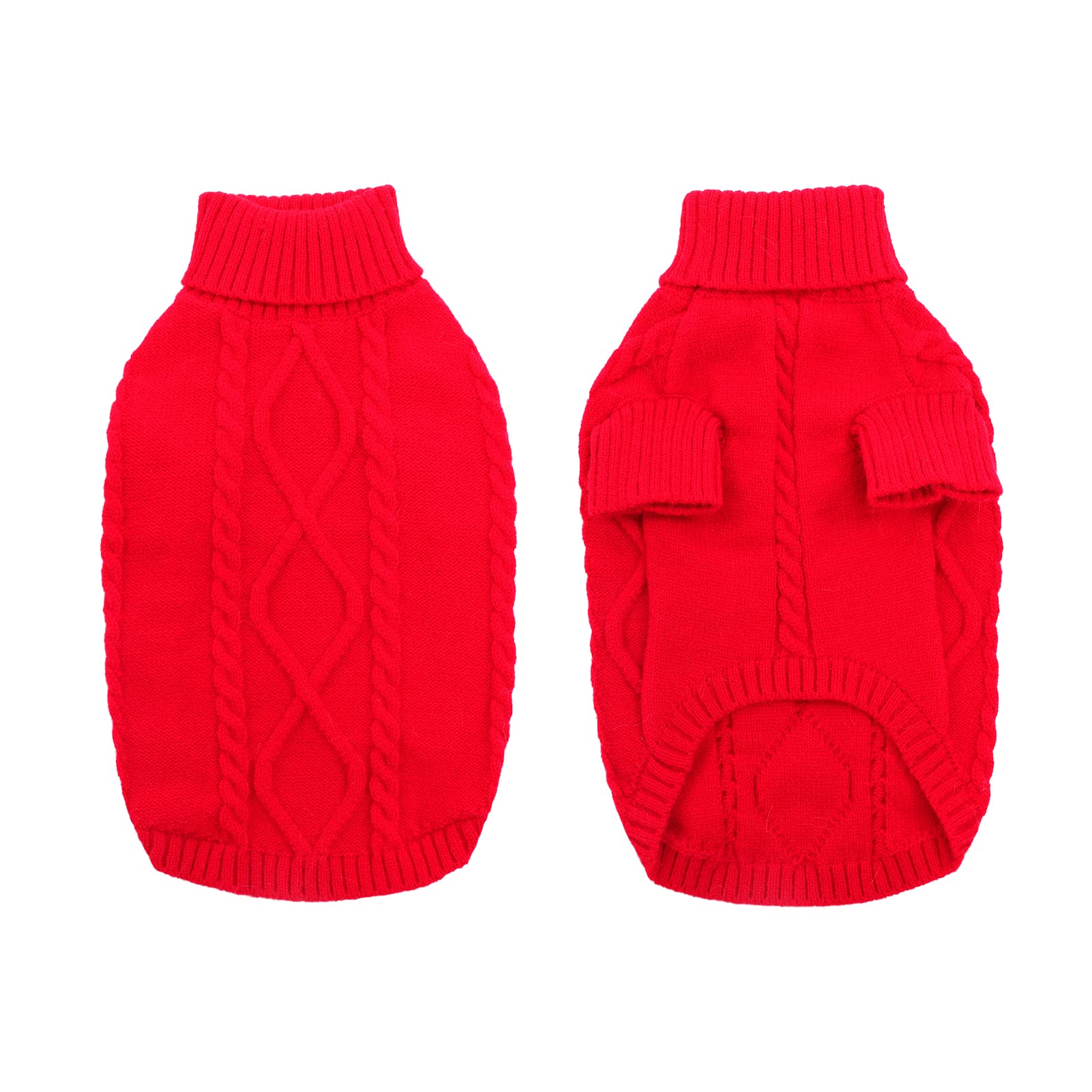 Queenmore Dog Christmas Jumper Large Size Knitted Turtleneck Pet Xmas Jumper Christmas Outfit for Dachshund Chihuahua Sausage Dog Bulldog Yorkie - Image 3