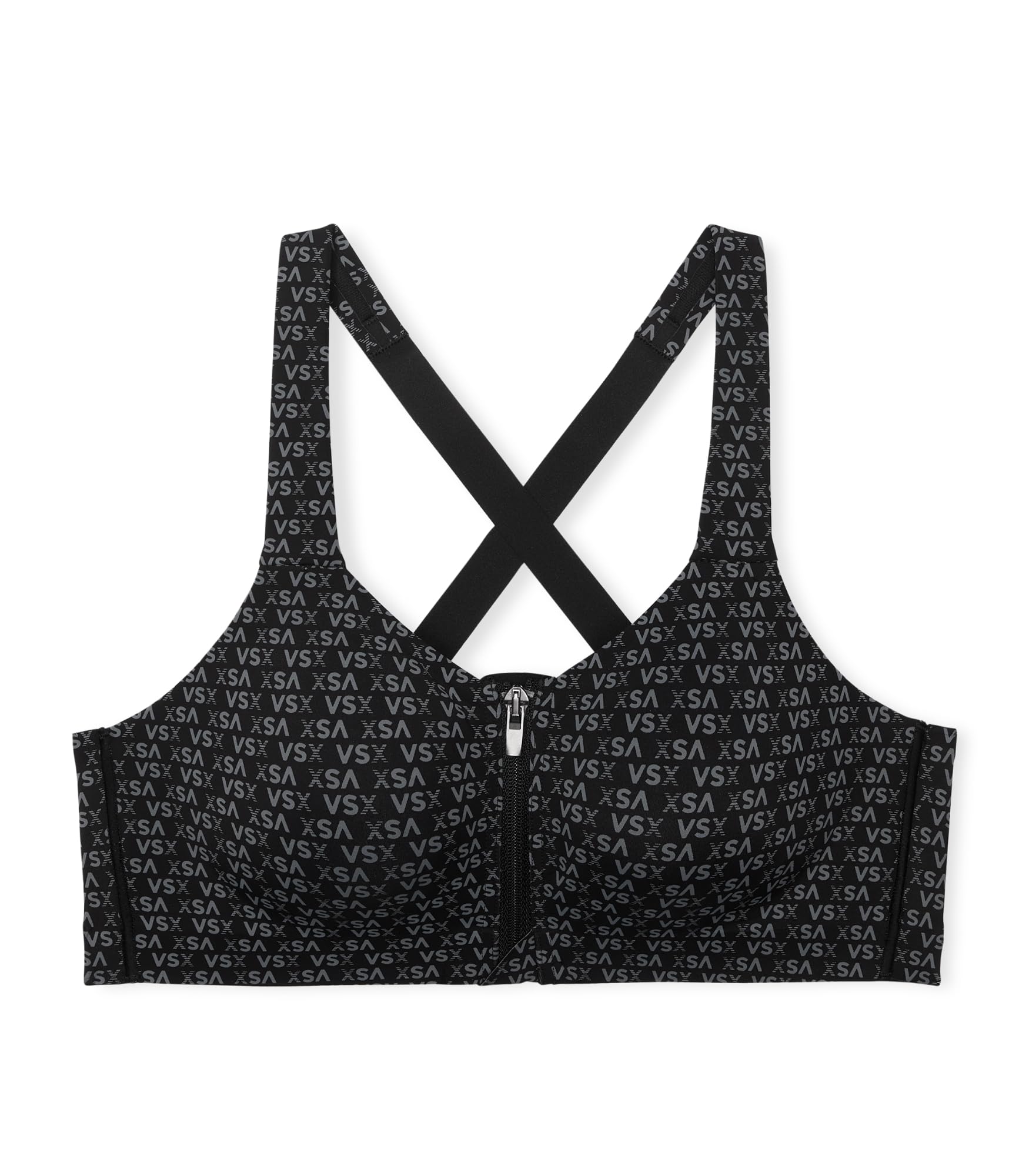 Victoria's Secret Knockout Front-Close Sports Bra: Black Vsx Logo 34DDD