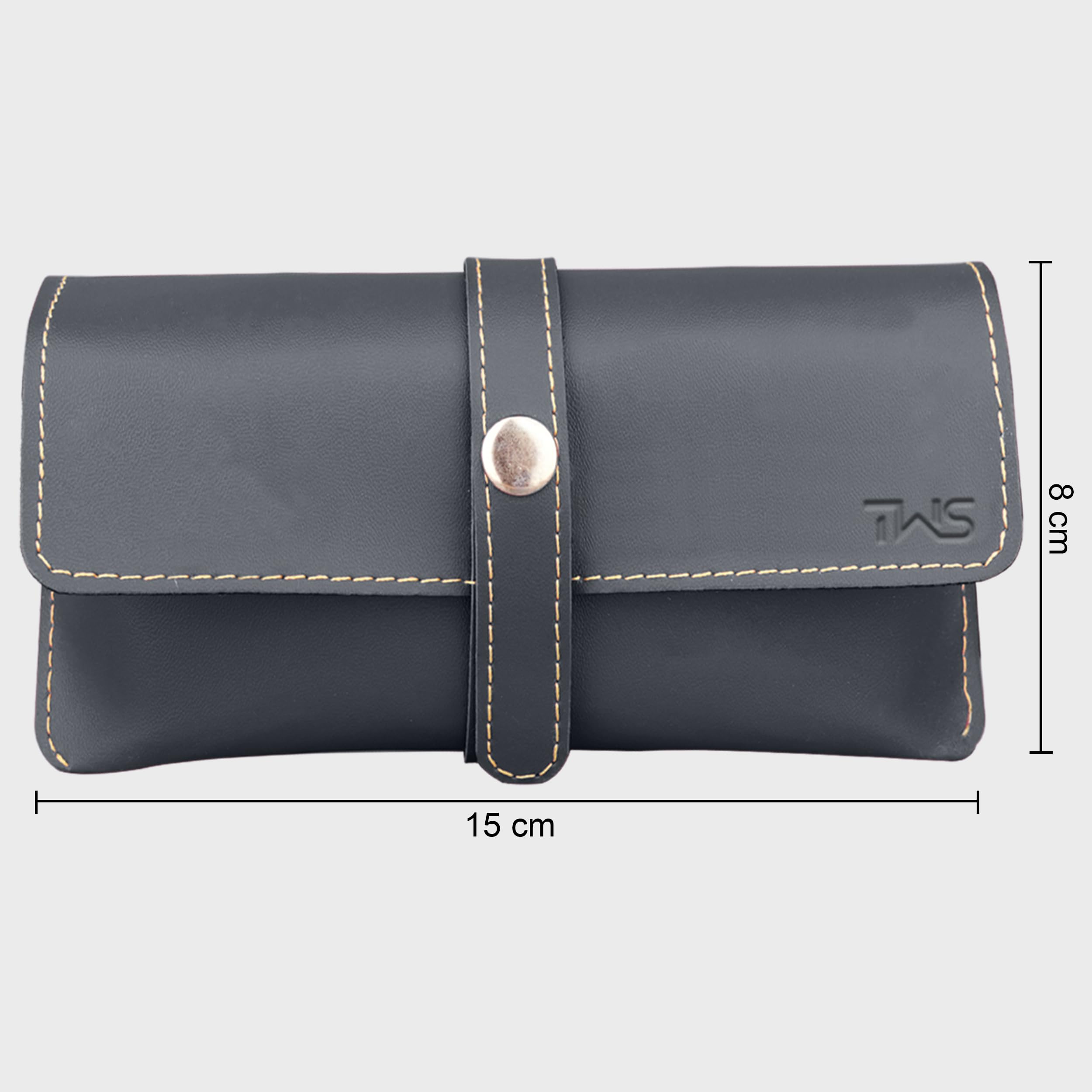 The Wallet Store Leather Eyewear Case for Men & Women Specs Cover - Grey