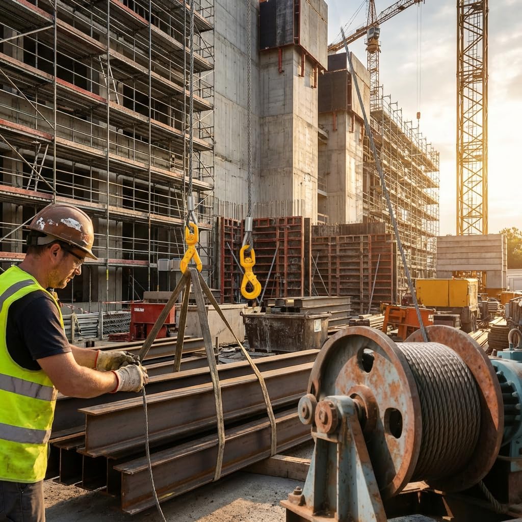 Carbon Steel Winch Cable,18100 lbs Breaking Strength, 7/16 Inch x 75 Feet Heavy Duty Towing Cable with 360° Swivel Self Locking Hook Universal Fit for Winch Operations, Lifting, Towing