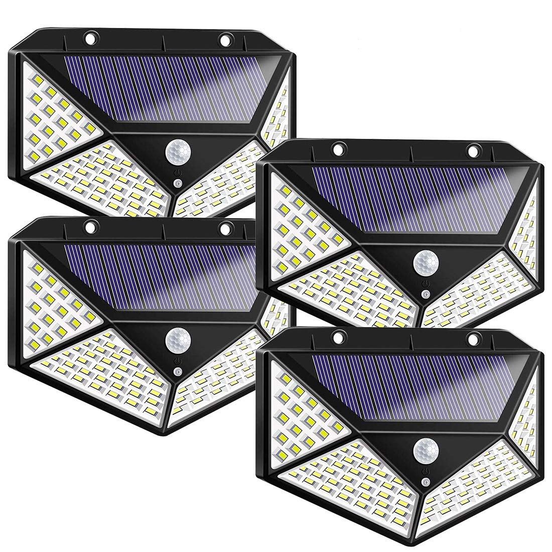 AURUZA Outdoor Motion Sensor LED Lights , Wireless IP 65 Waterproof, Security Lights with 3 Switch Modes (4 pcs,Black)