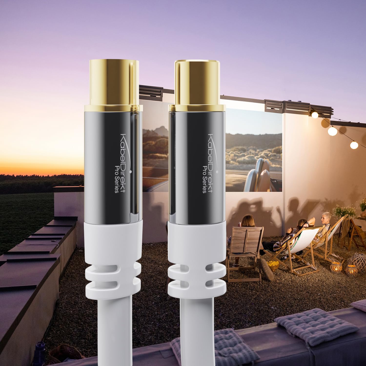 KabelDirekt – Cavo Antenna TV 4K, Coassiale – 2 m – Cavo TV digitale e analogica, connettori in metallo – Disponibile in 0,5-20 m (Spina a presa, per DVB-C/DVB-T/DVB-S, bianco)