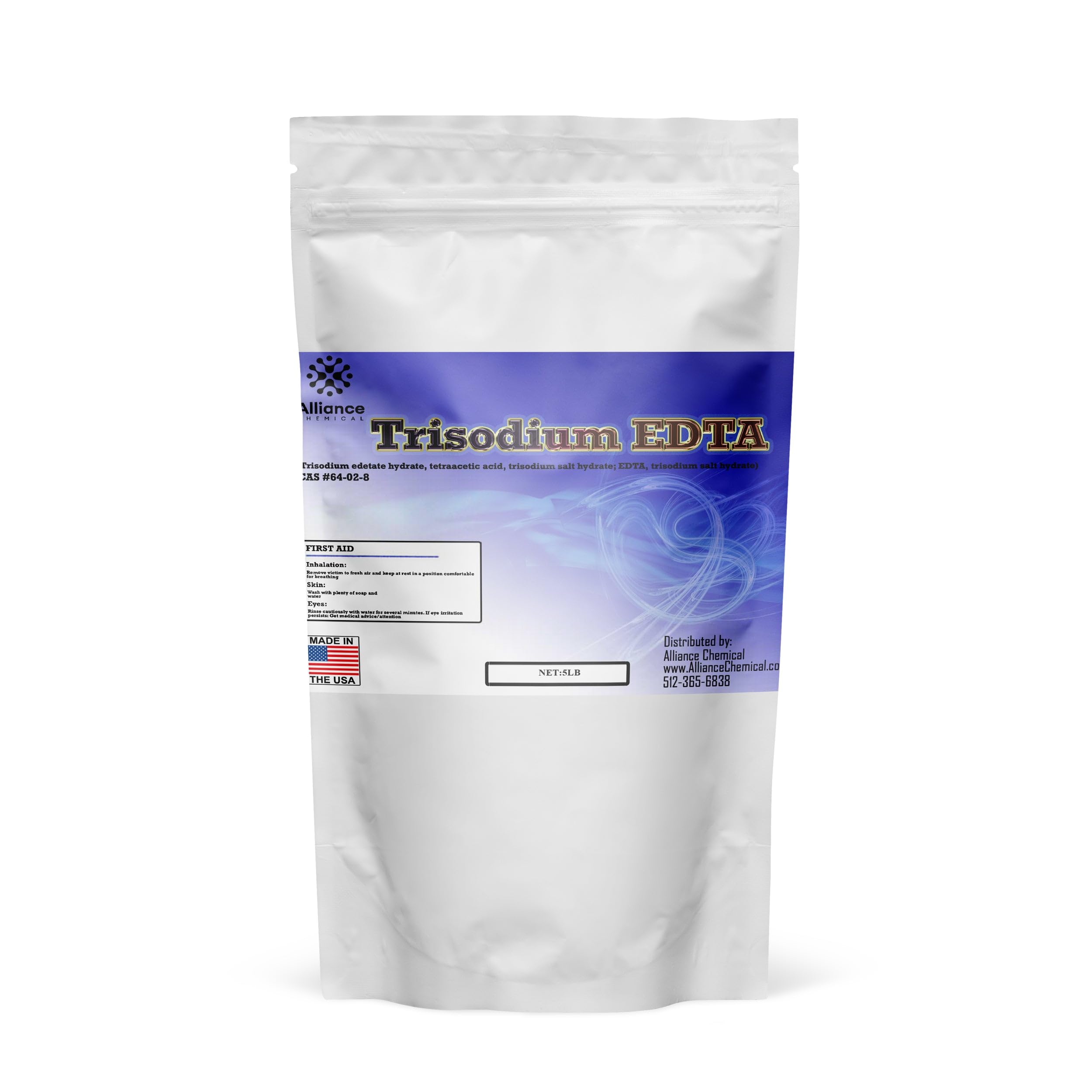 Trisodium EDTA - 1 Pack (5 lbs.) – for Industrial Cleaning, Metal chelation, Water Treatment, Chemical Processing, and Scale Removal