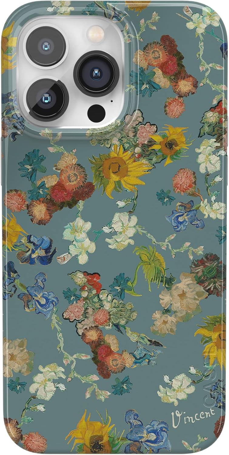 Casely iPhone 14 Pro Max Case | Van Gogh | Vincent's Flowers | Compatible with MagSafe | Classic Ultra Slim Design