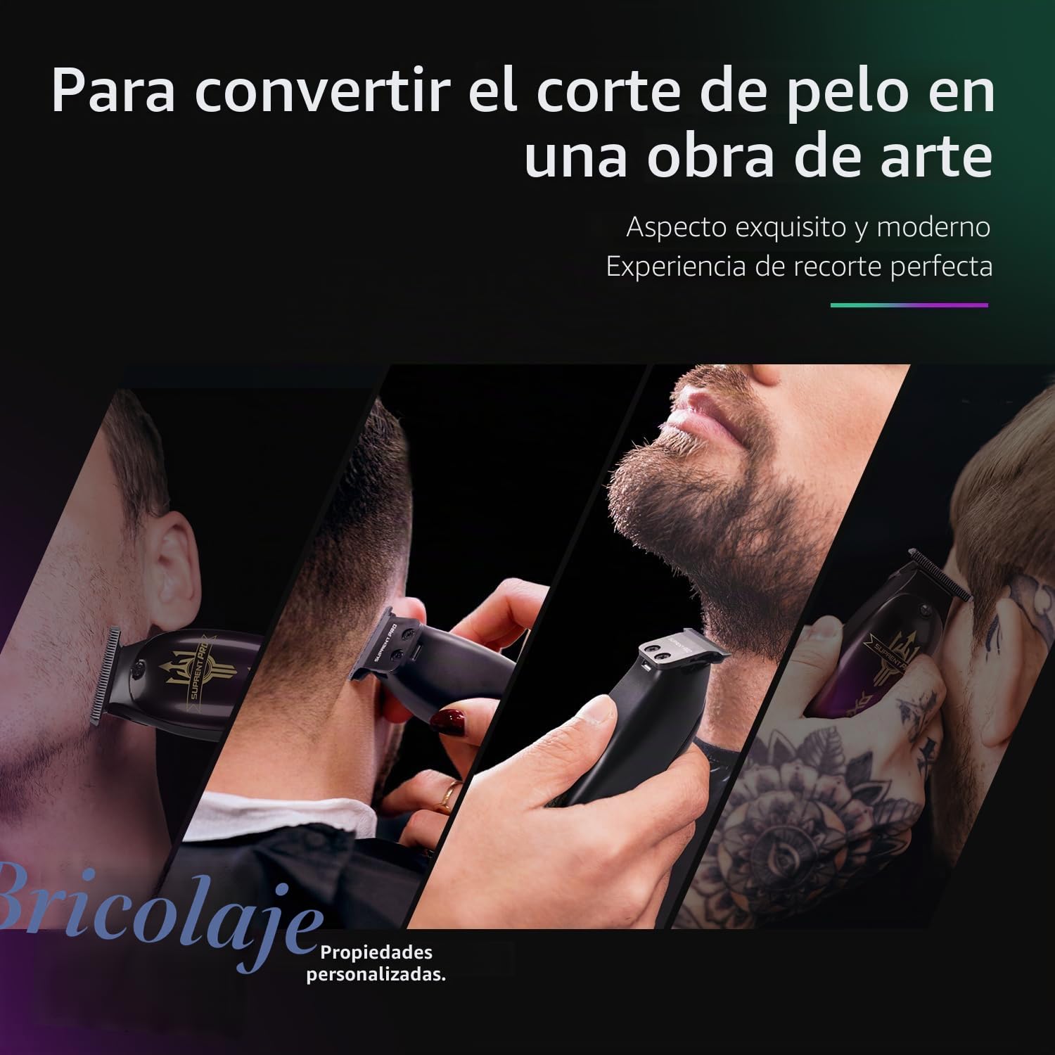 SUPRENT Pro - Cortacésped para hombre profesional – Recargable para el pelo – Cortacésped de hoja en T – Cero brecha corte preciso recortador inalámbrico – DIY personalizable