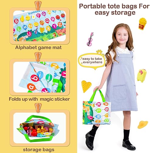 Miniatura 4 de FAMOPLAY Juguetes de aprendizaje del alfabeto, caja misteriosa del alfabeto con 26 piezas del alfabeto a juego, juguetes de aprendizaje para niños