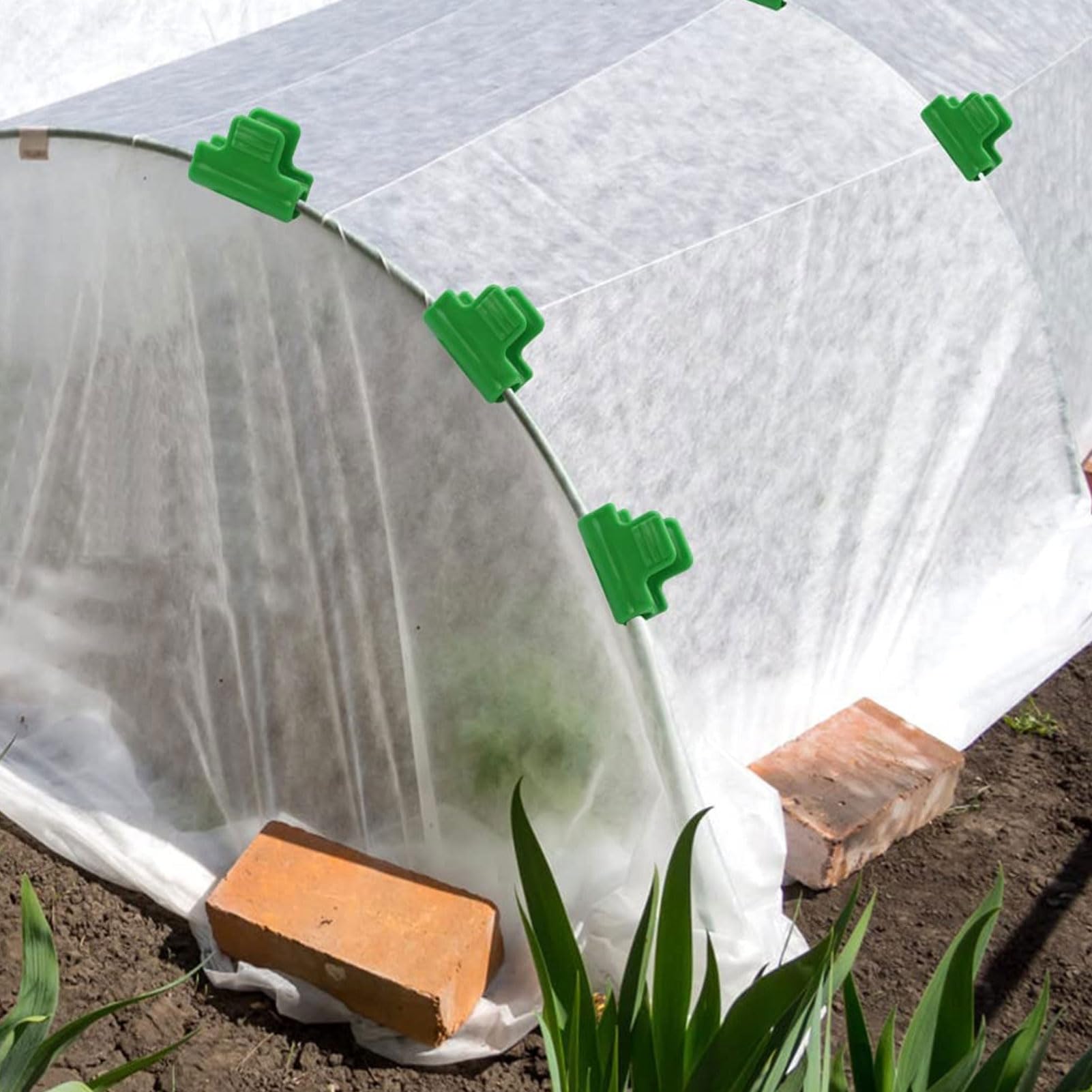 Srliya Gewächshaus Folienklammern - 10 Stück Weiße Kunststoff Klemmen Für Gewächshausfolie & Poolabdeckungen