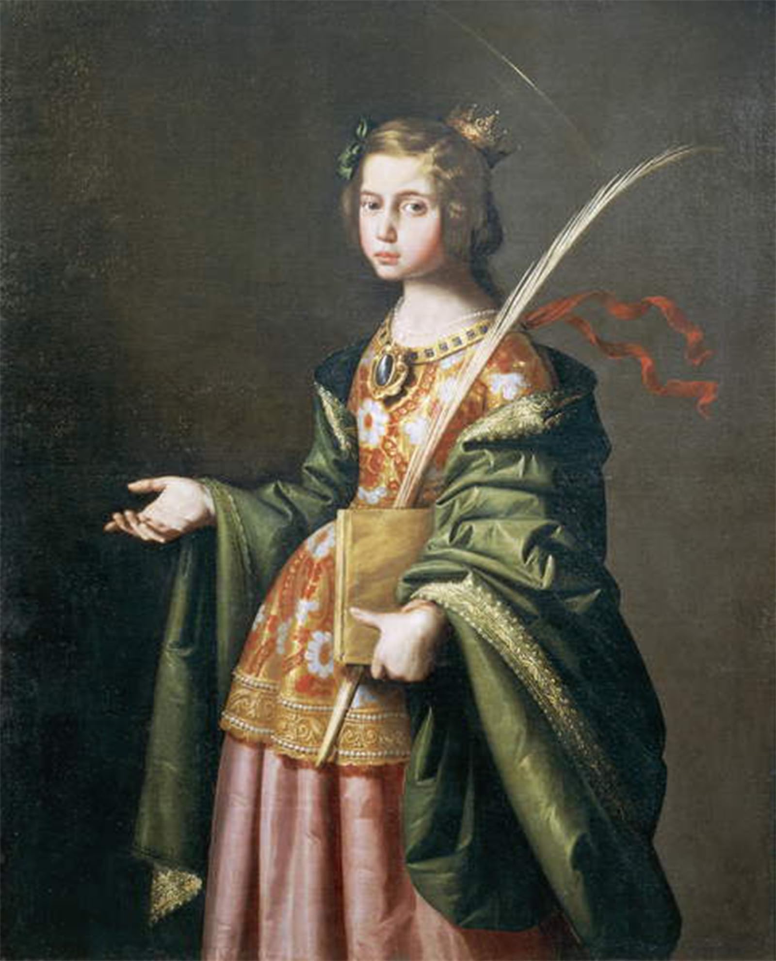 POSTERIIk Famous Modern Artwork Art Mural Portrait of Elizabeth of Thuringia by Francisco De Zurbaran Oil Paintings Pictures for Home Decor 60x90cm