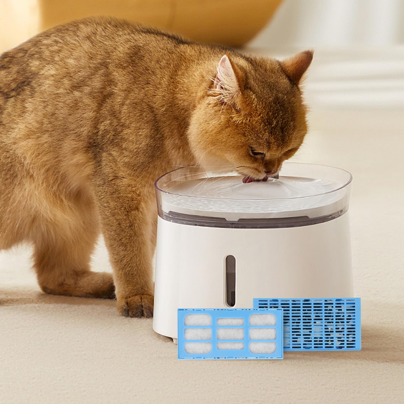 12 Stück Teiliges Pet Wasserfilter Ersatz für Haustier Trinkbrunnen Quadratische Aktivkohlefilter Kompatibel mit Katzen Hundetrinksystemen Effiziente Filtration für Sauberes