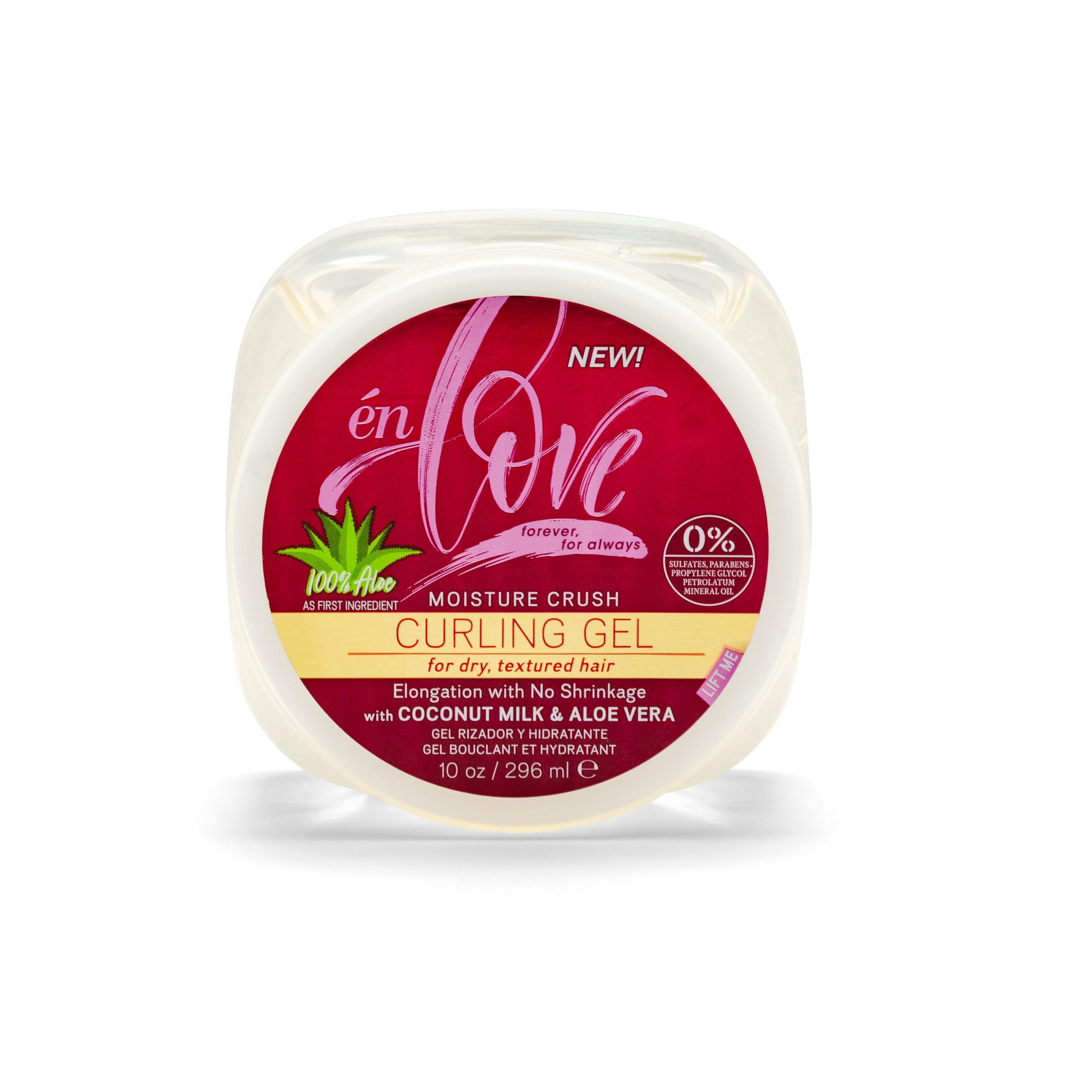Moisture Crush Curling Gel with Natural Coconut Milk & Pure Aloe Vera for Curly or Wavy Hair | Non-Flaking & Alcohol-Free | Defines Curls, Coils & Waves, Wraps and Braids | Deep Hydration