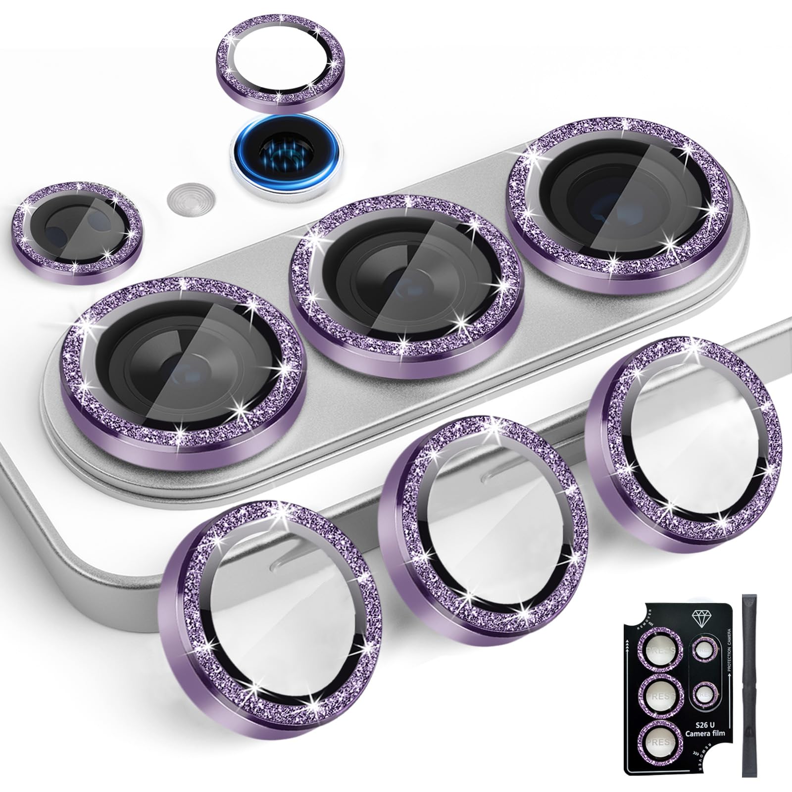 Photo 1 of Zevytop Camera Lens Protector for Samsung Galaxy S26 Ultra, Glitter Violet