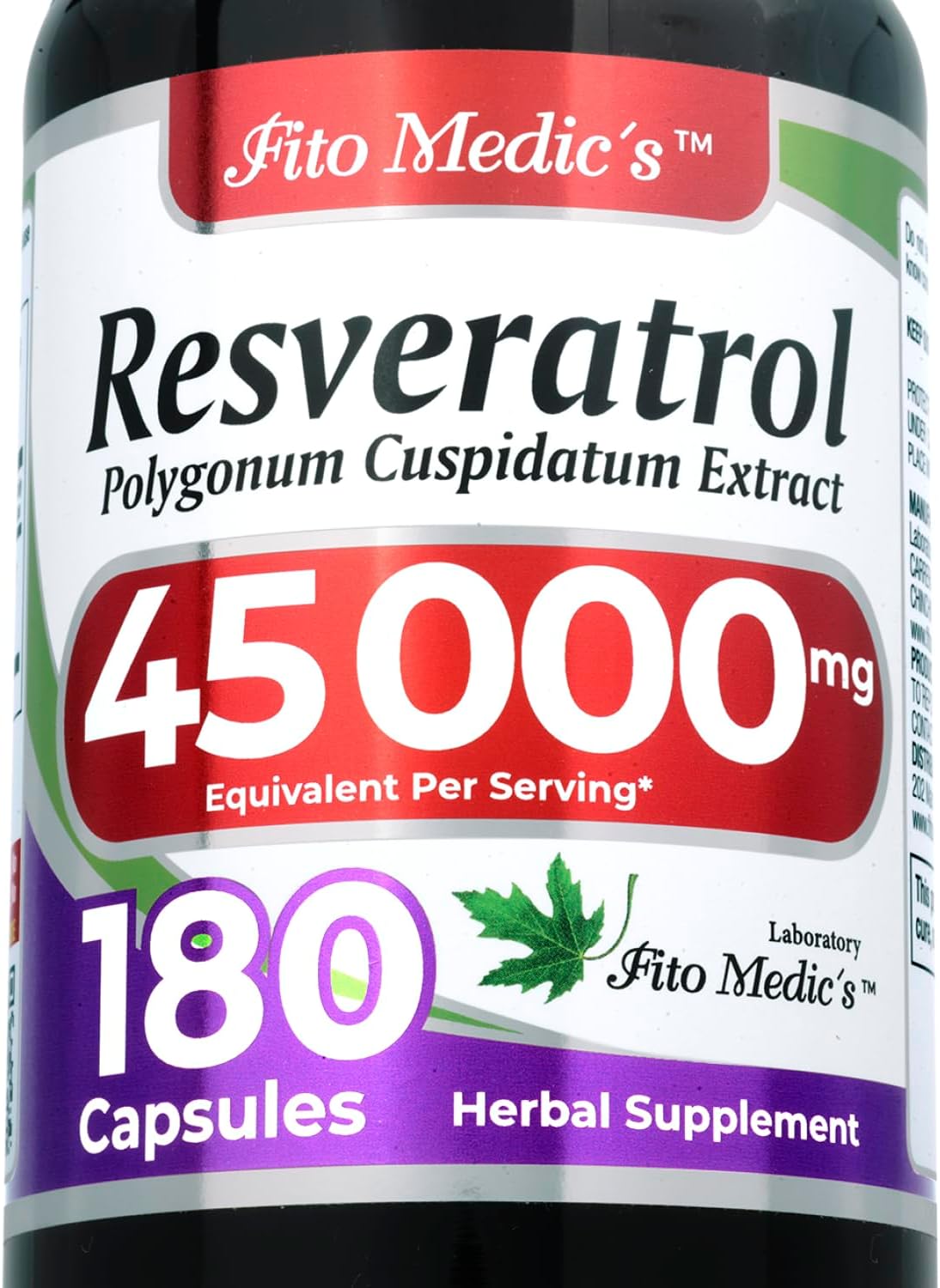 FITO MEDIC'S Lab | Resveratrol | Resveratrol Supplement | 450 mg 100:1 | 180 Caps