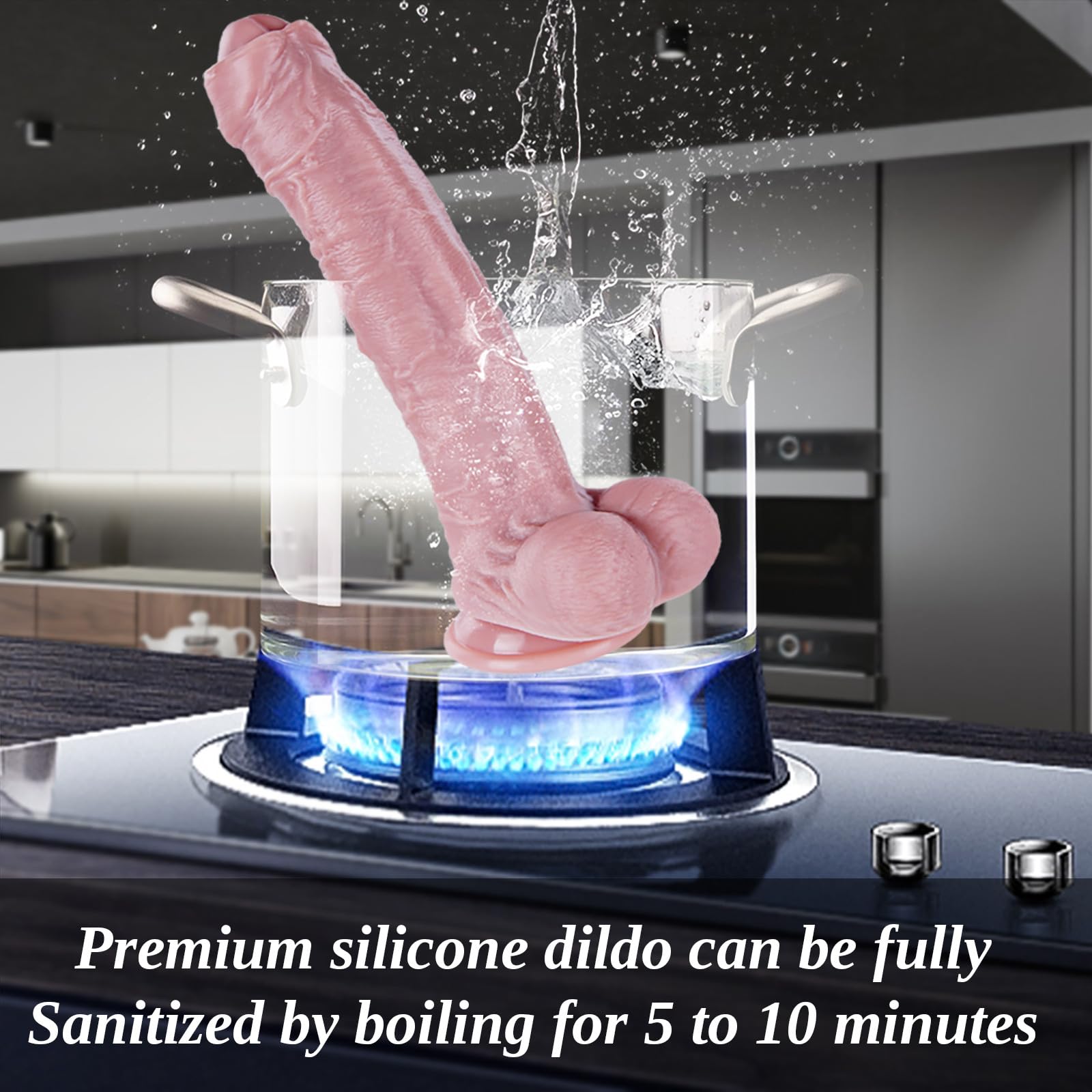 Dildo Super Large da 30 cm con Prepuzio Simulato, Pene Extra Large Extra Lungo, Dildo con Ventosa in Silicone, Senza Prepuzio, Sex Toy per Vagina e Anale di Taglia XXXL, Adatto a Utenti Esperti