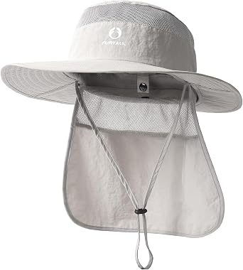 FURTALK Sun Hats for Men Women Fishing Hat with Neck Flap UPF 80+ Breathable Wide Brim Hiking Safari Summer Bucket Hats