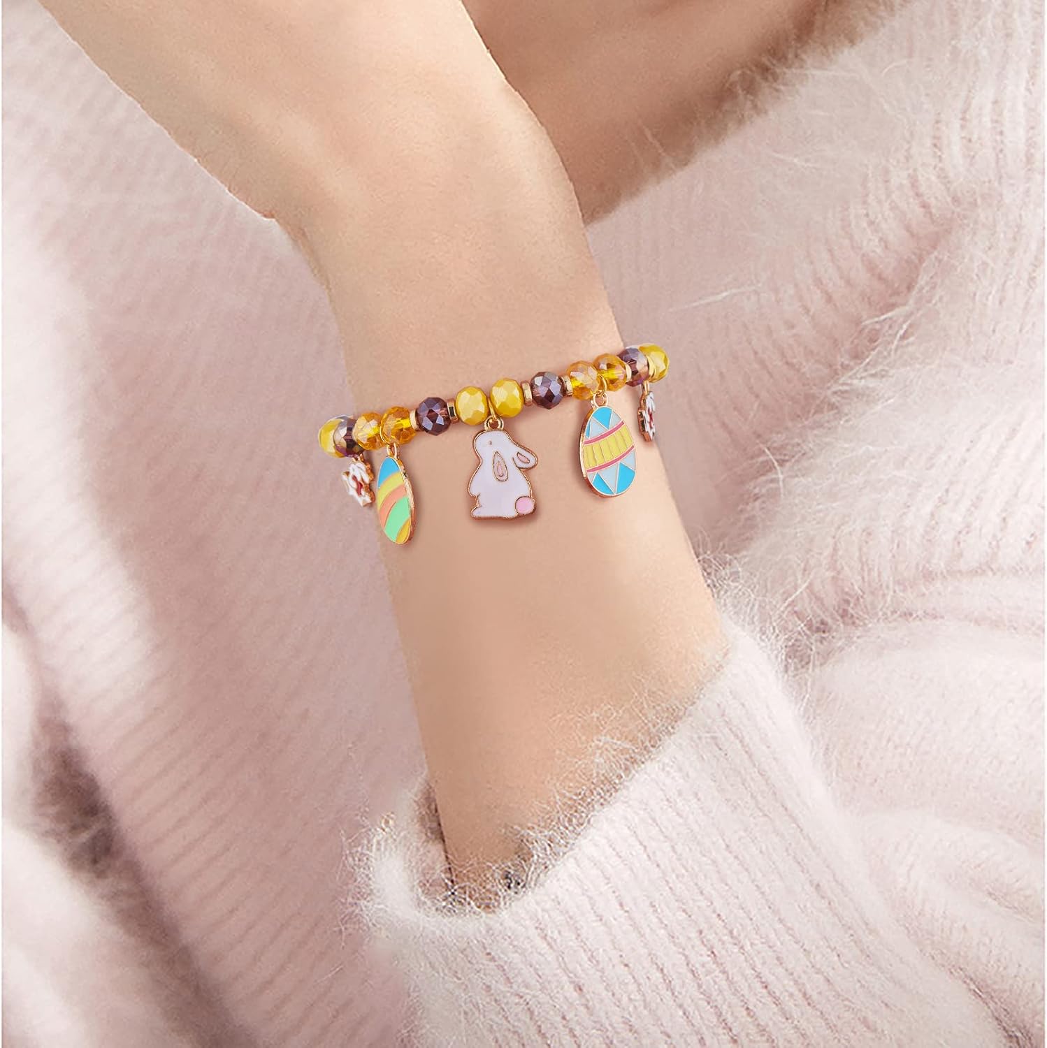 60 Pieces Easter Charms Pendant Enamel Egg Rabbit Charm Alloy Enamel Pendants for Jewelry Necklace Earring Making Crafts - Image 7