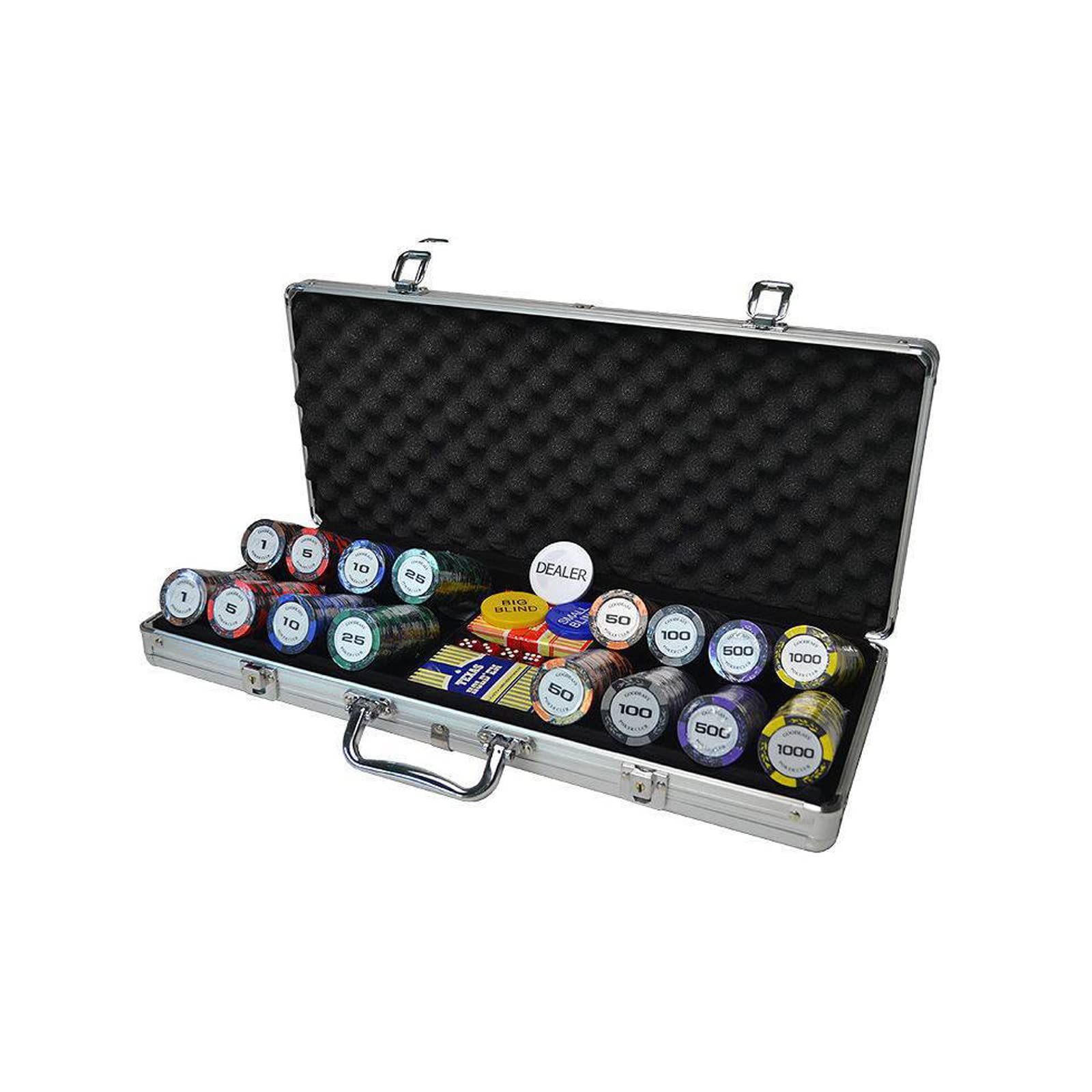 N/A Casino-Poker-Chip-Set, Professionelles Pokerset 14 Gramm Chips mit Nennwerten, für Blackjack Gambling Game Night