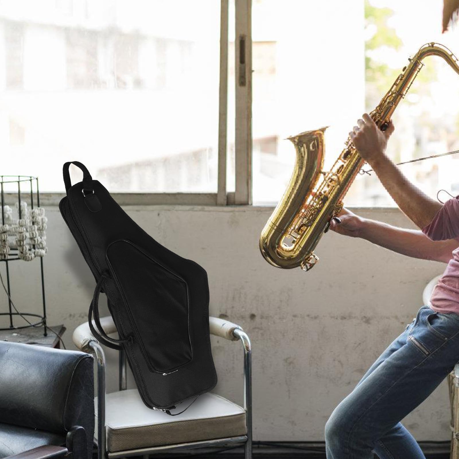 VICASKY Borsa per Sassofono Contralto Resistente e Antiurto, Zaino Tasche Organizzate per Accessori, Progettata per Musicisti Professionisti e Studenti