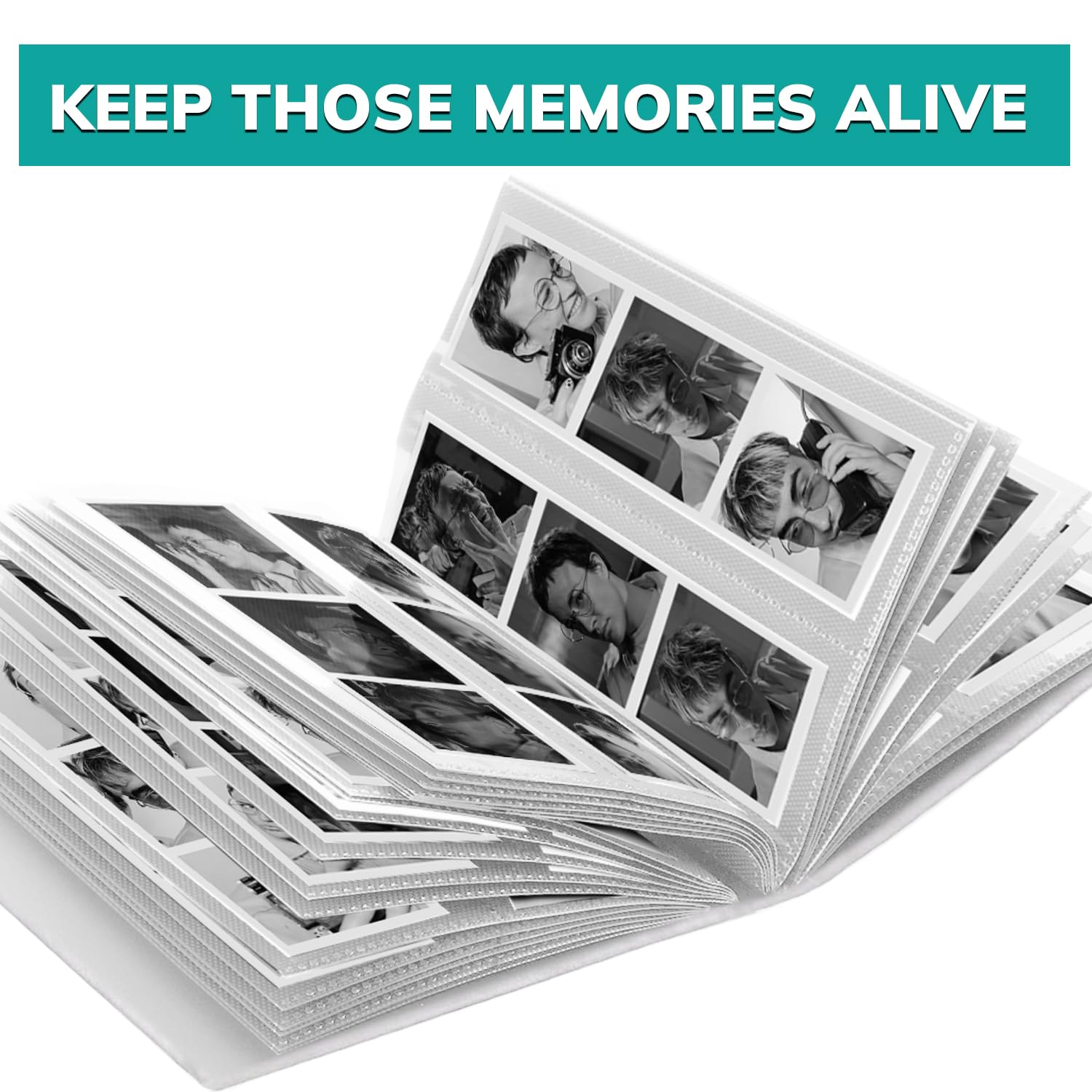 Album photo blanc pour photos de 5 x 15 cm, album de mariage 2 x 15 cm, support de marque-pages 100 pages 200 photos