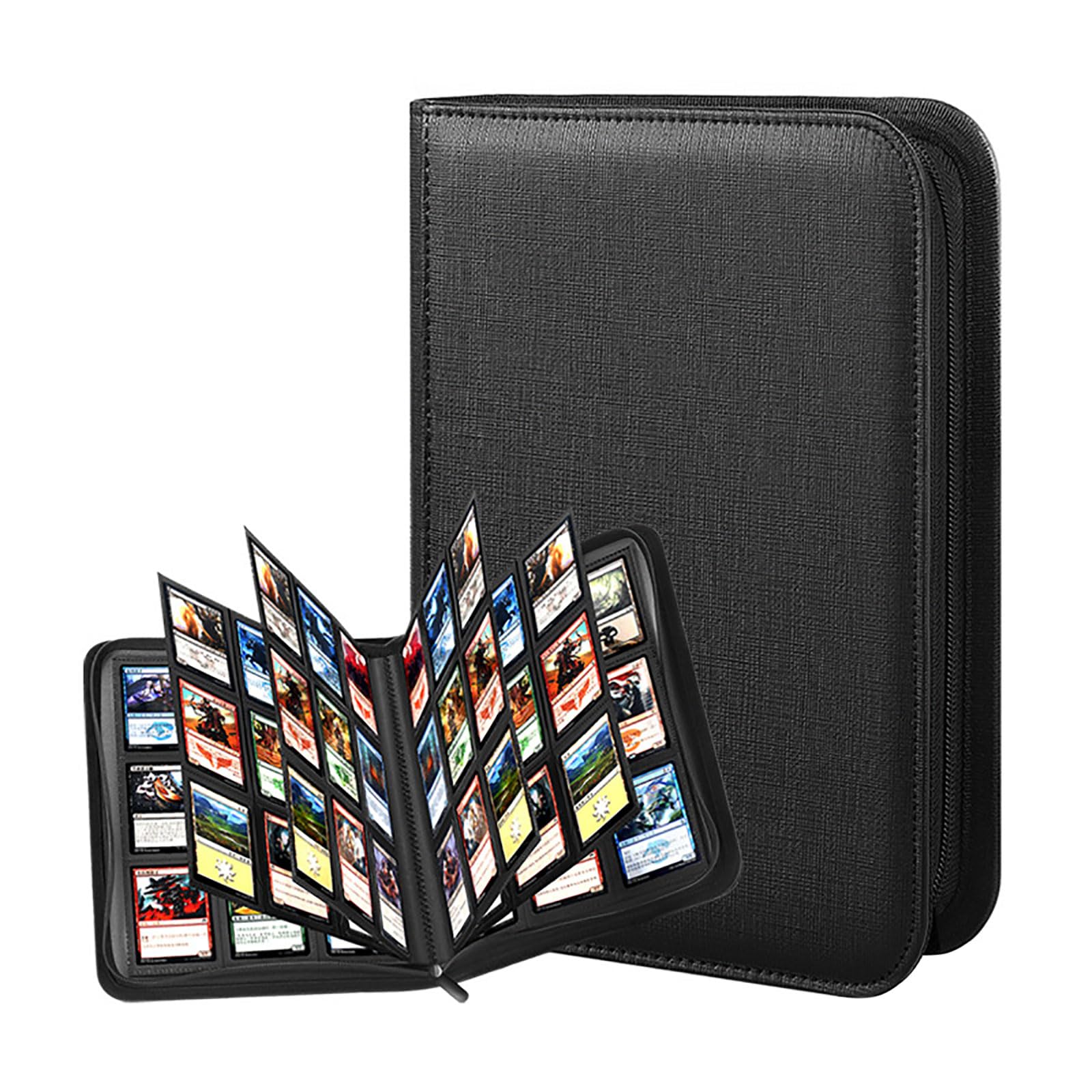 Kahdgss Black Spacious 9 Slot Album Holds 360 Cards For Sports Collectibles In Premium Pu Leather Permanent Card Collection