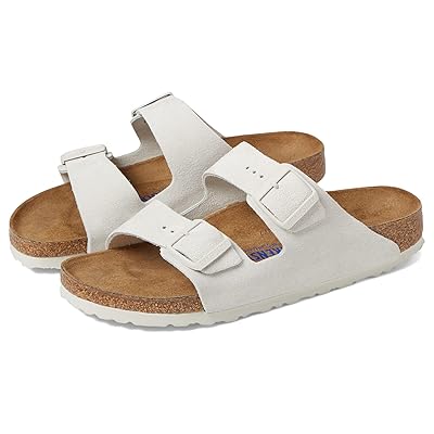 Birkenstock Arizona Soft Footbed Suede (Unisex) Sandals Antique White Suede