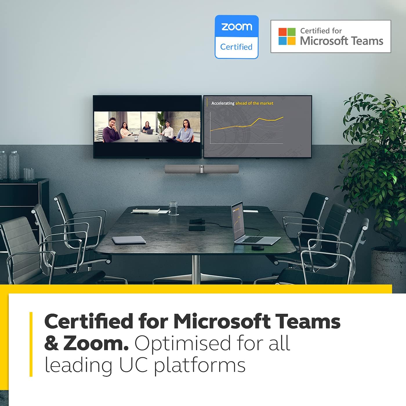 Jabra PanaCast 50 – Intelligent 180° Panoramic-4K Video Conference Camera, Full Room Coverage (Renewed)