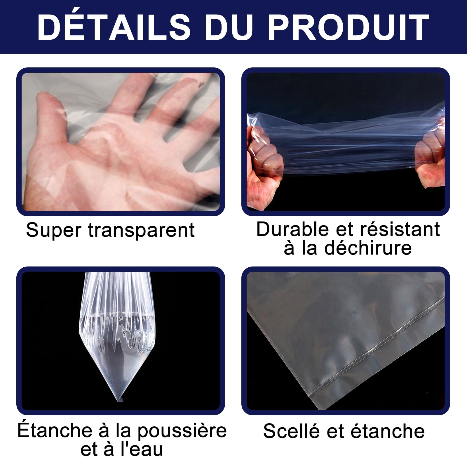 Lot De 8 Sacs De Rangement Extra-Larges , Sac Fourre-Tout Robuste, Alternative Aux Cartons De