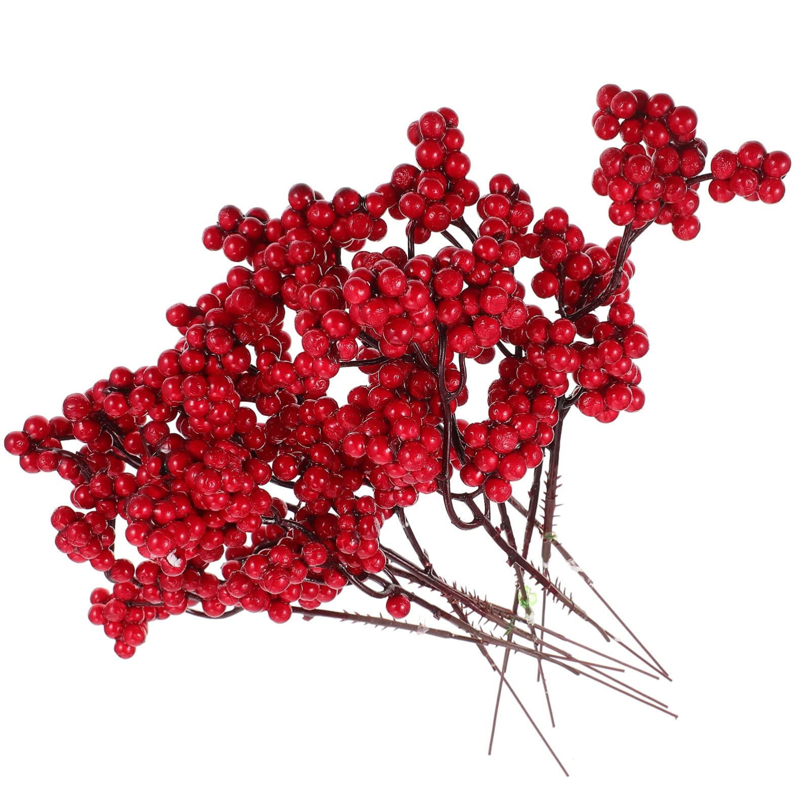 MAGICLULU 10pezzi Decorazione Natale Bacche Simulate Rami di Bacche Realistici per Composizione Floreale Fai da Te Ornamento Natale Piccole