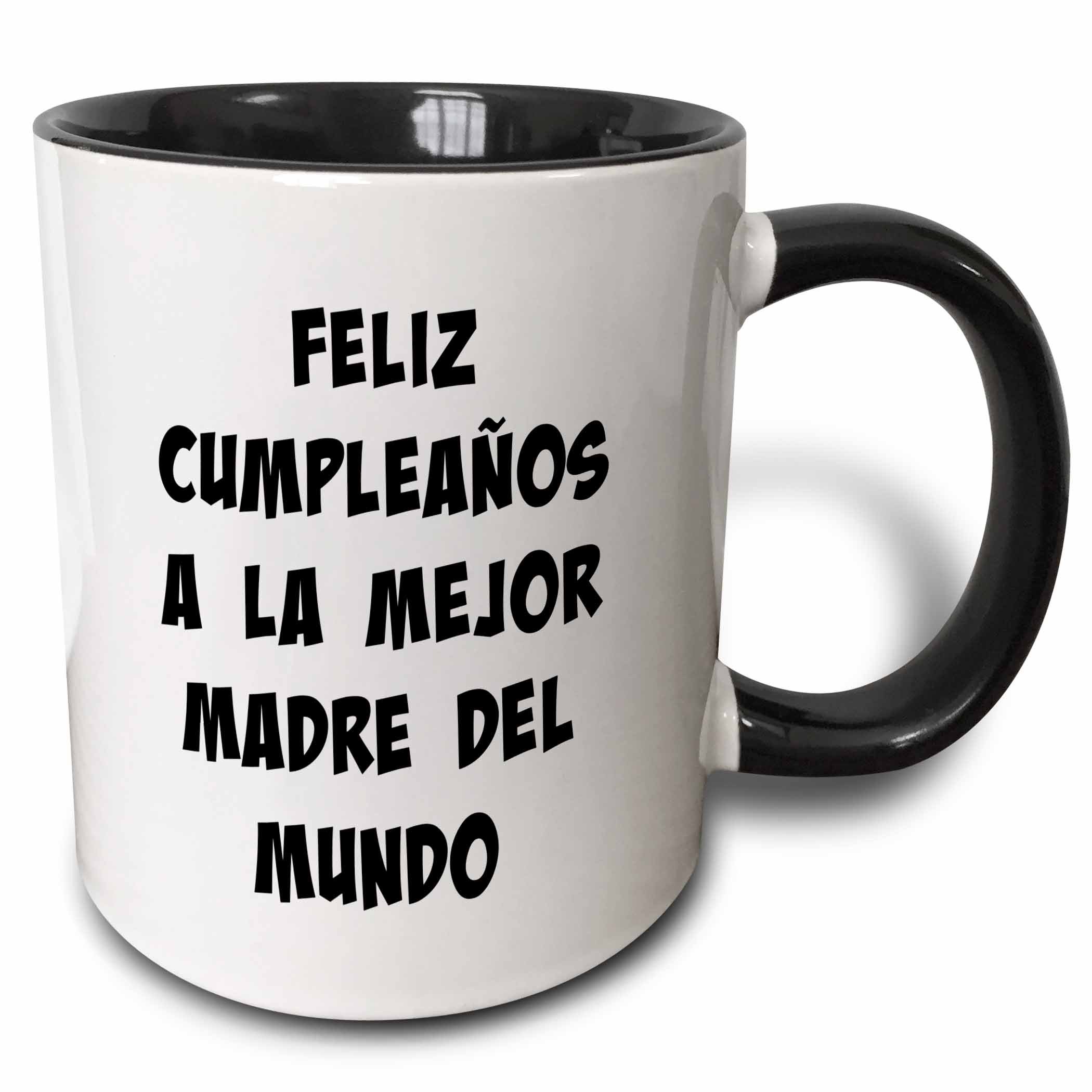 3dRose Felix A La Major Madre Del Mondo Mug, 11oz, Black
