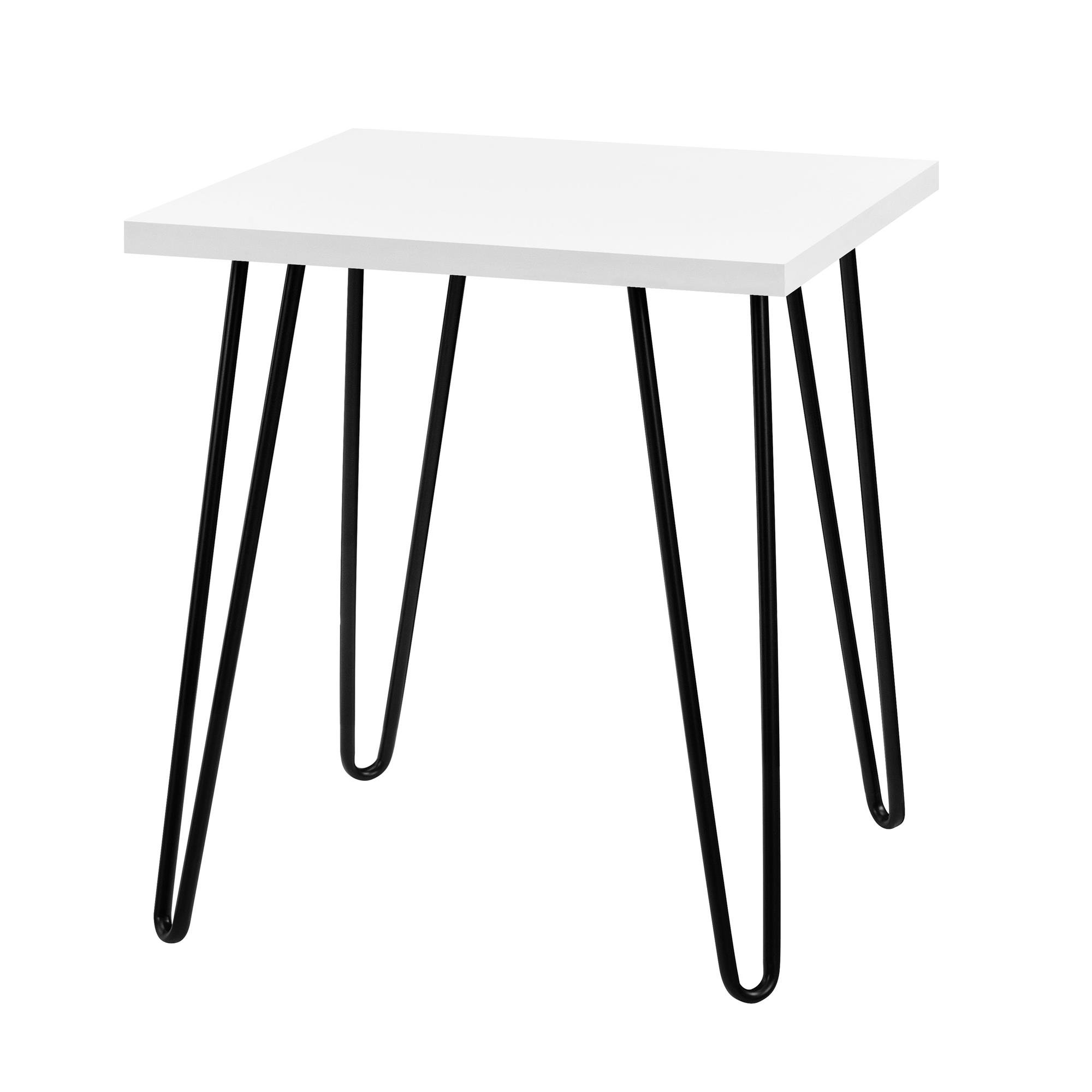 Rackhams White/Black Owen Retro End Table In / Legs