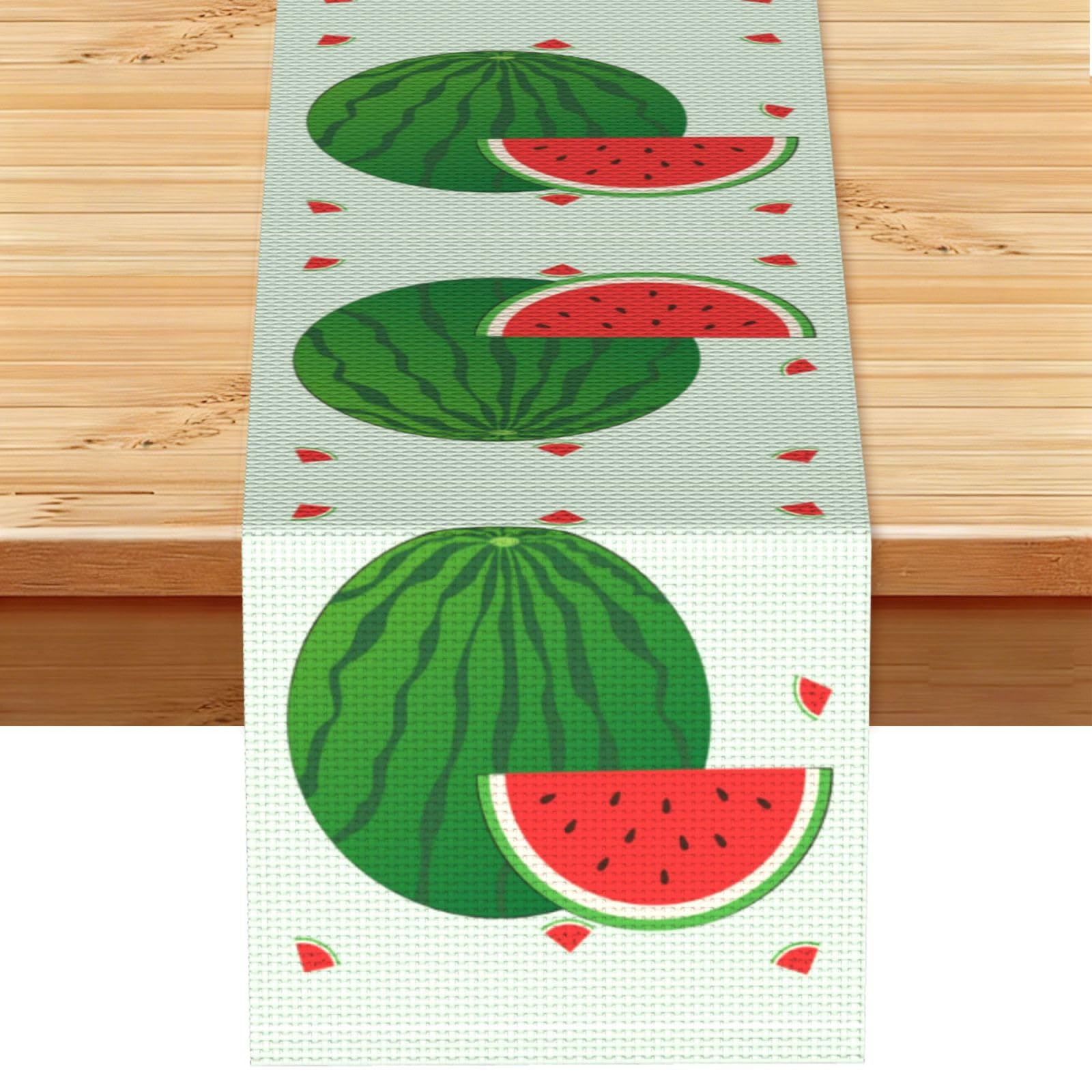 cartoon watermelon Linen Feel Table Runner Wedding Party Home Decoration