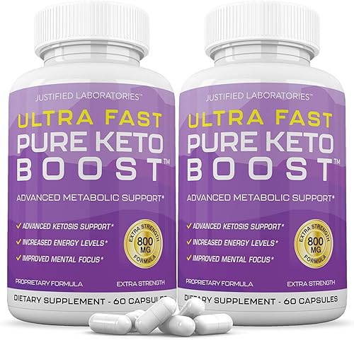 Ultra Fast Pure Keto Boost Píldoras Advanced BHB Suplemento cetogénico Cetonas exógenas cetosis para hombres mujeres 60 cápsulas 3 botellas