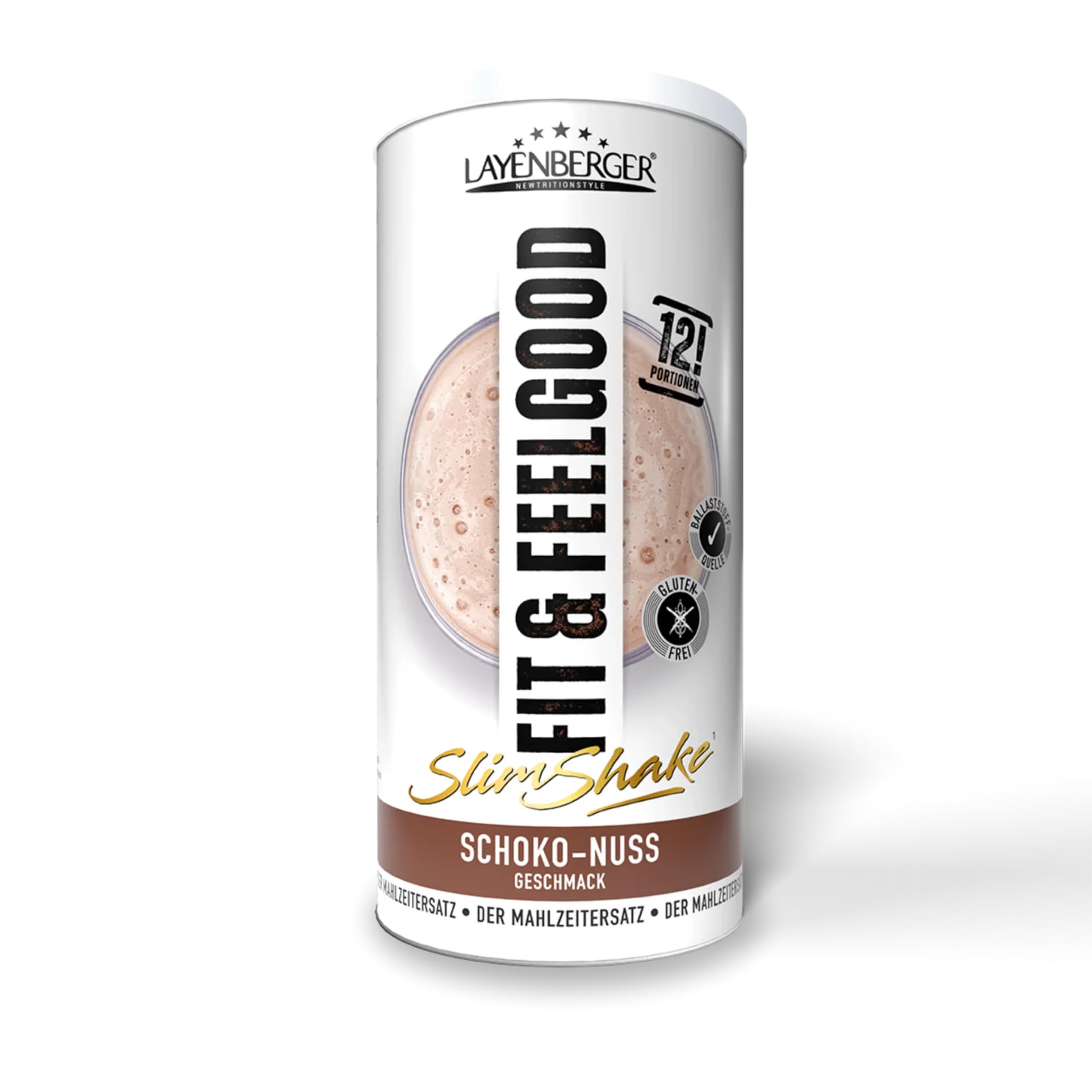 Layenberger Fit+Feelgood Slim Shake Powder – Schoko-Nuss (Mahlzeitersatz, 12 Portionen, 396 g)