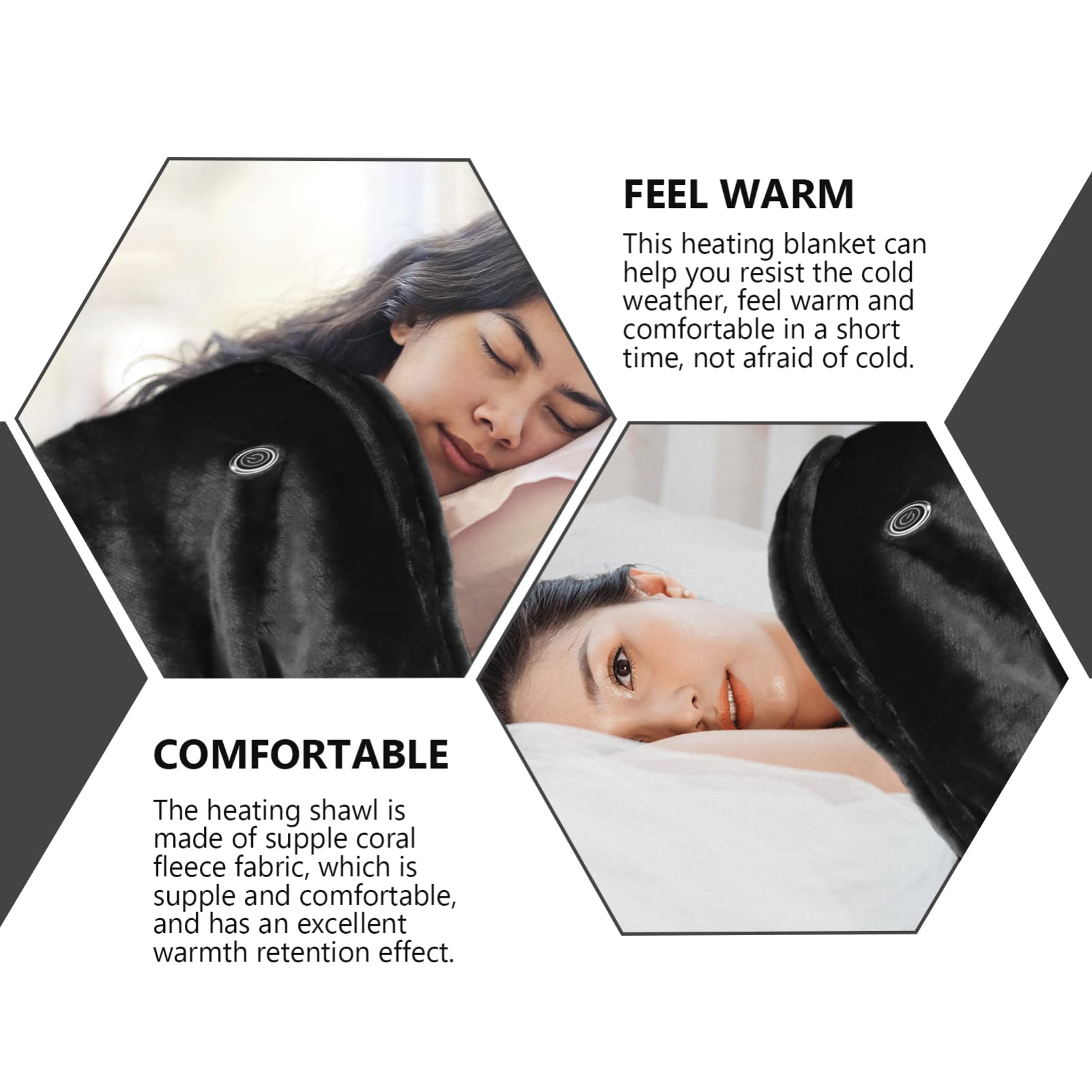 Garneck 1pezzi Coperta Elettrica in Pile di Corallo Coperta per Dormire Portatile Ricarica USB Adatta per Campeggio Viaggi Ufficio e Casa