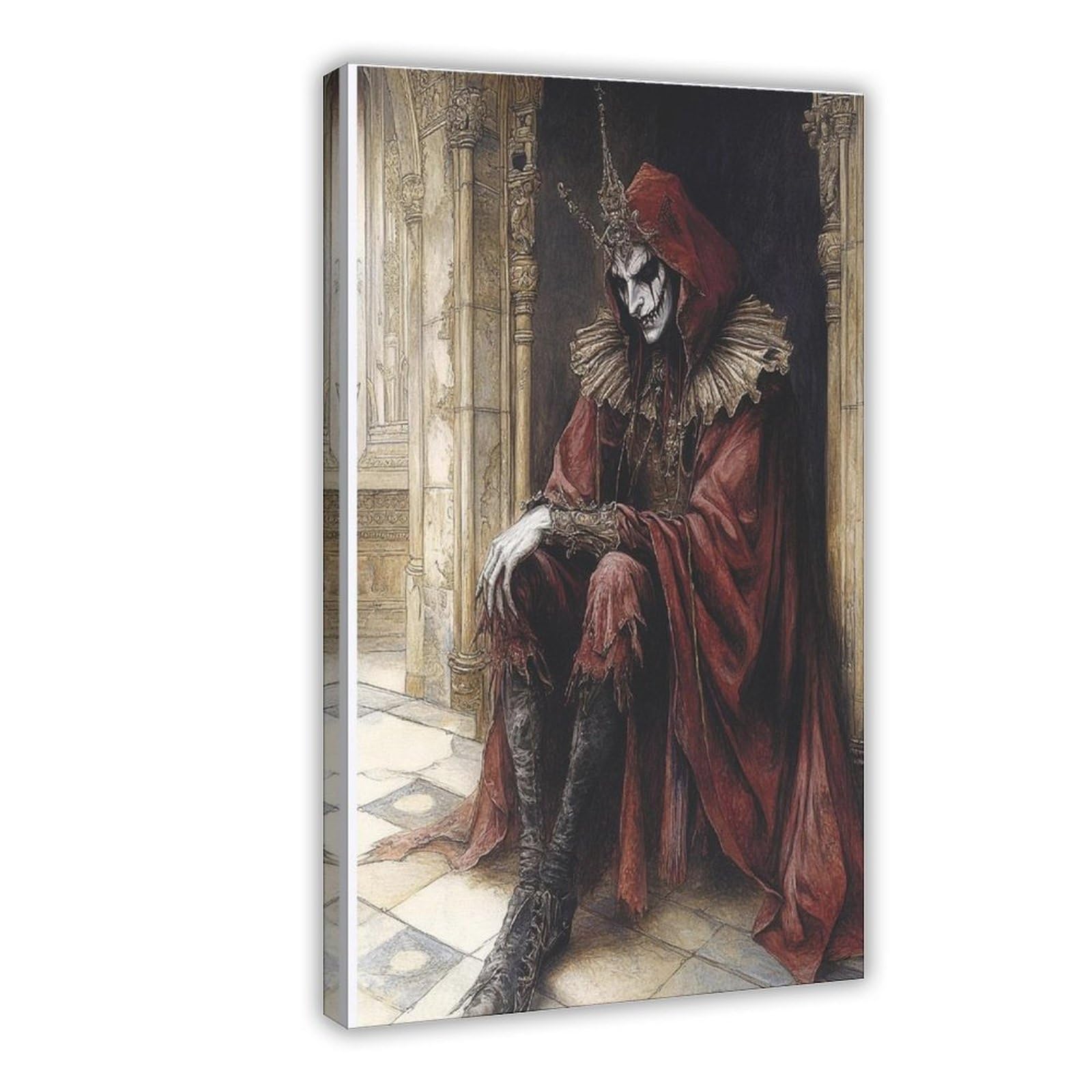 Wjwart Gothic Court Jester Canvas Poster Wall Art Print Picture Paintings 16X24inch(40X60cm)