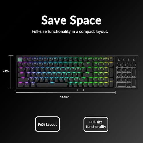 Miniatura 8 de Keychron K4 HE - Teclado inalámbrico con efecto Hall RGB 96%, interruptor magnético Gateron, modo analógico y disparador rápido, QMKVIA, 2.4