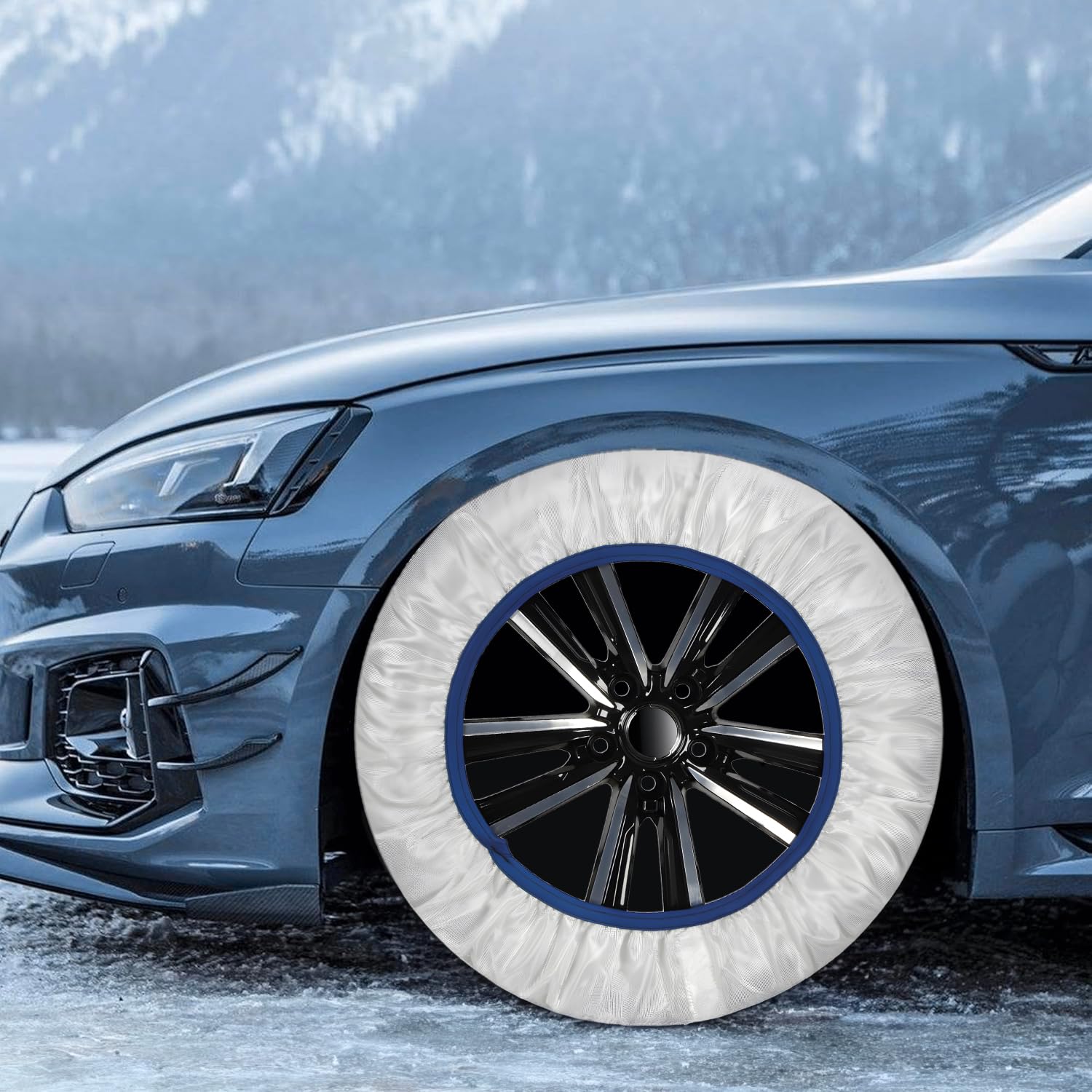 Wintem Chaussettes de neige autocentrantes idéales pour faire face à l'hiver - faciles à monter sont sûres et approuvées - légères, lavables et réutilisables, adaptées à différentes voitures - Taille