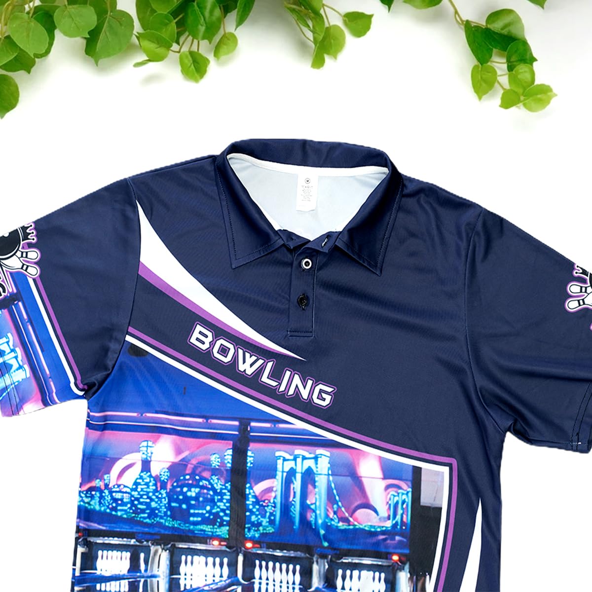 BOZENTIM Bowling Polo Shirts 3D for Men & Women, Bowling Jersey Shirt, Team Bowling Shirts Short Sleeve Polo Gift (US, Alpha, 3X-Large, Regular, Regular, Multicolor 6)