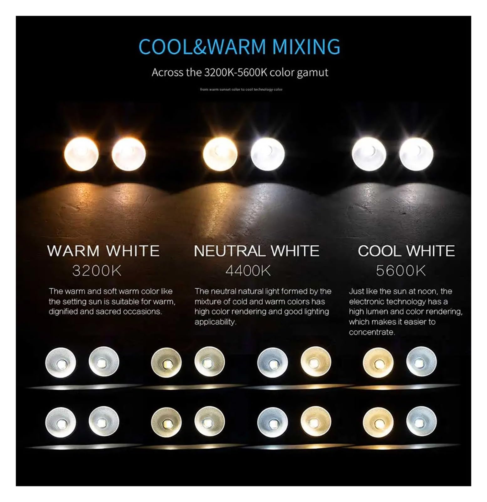 220W LED 2IN1 COB Cool Warm White Lighting, 2X100W Flood Blinder Wedding Party Bar DMX Stage Disco Występ na żywo