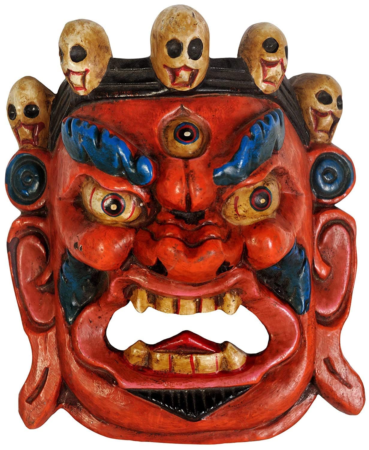 Amazon｜AONA Mahakala 壁掛けマスク (チベット仏教神) 高さ:｜仏像 