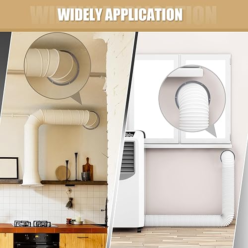 Miniatura 6 de Zonon 2 piezas de brida de conector de conducto de 8 pulgadas (7.68 pulgadas) manguera de escape de tubo recto de metal para secadora de conductos