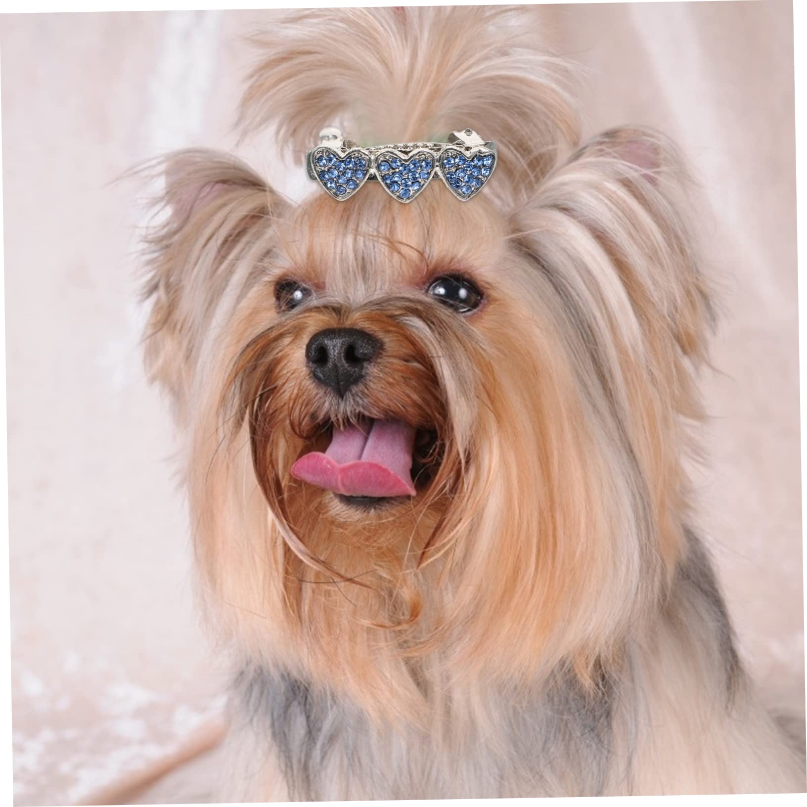 Amazon | Kisangel 2個犬用ヘアクリップ ハート型 装飾ペットヘアピン