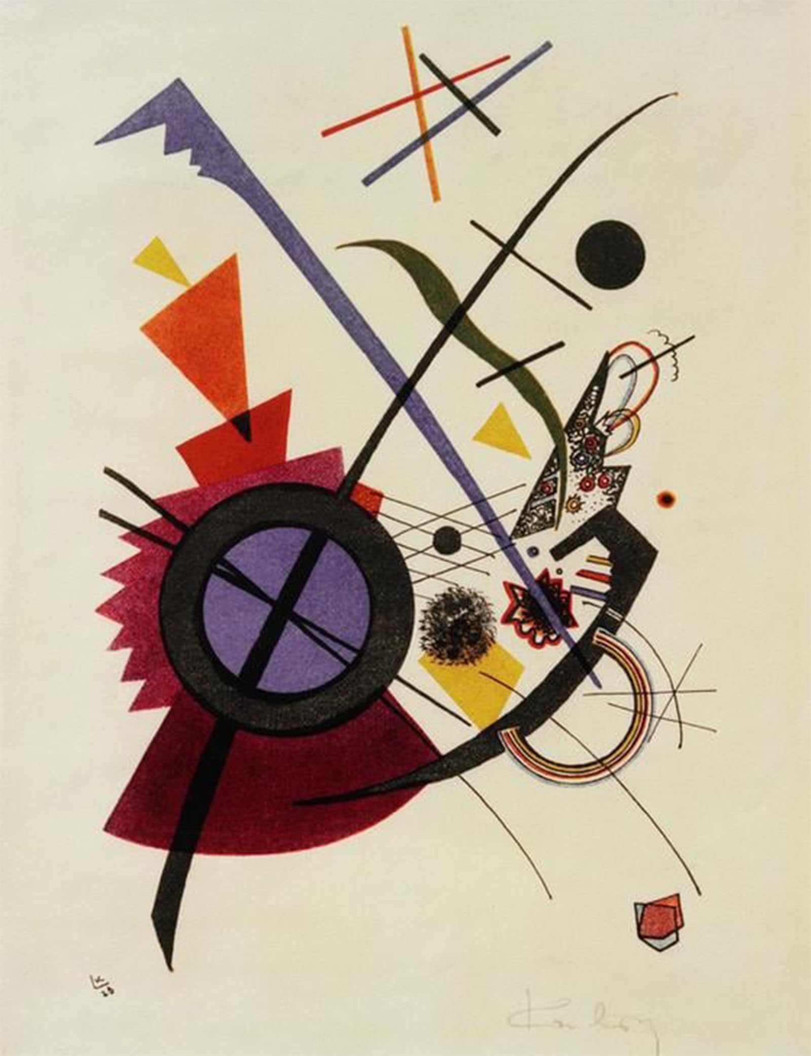 Toile Violette de Vassily Kandinsky - Peinture Murale Abstrait Déco Bureau 60x90cm - 5