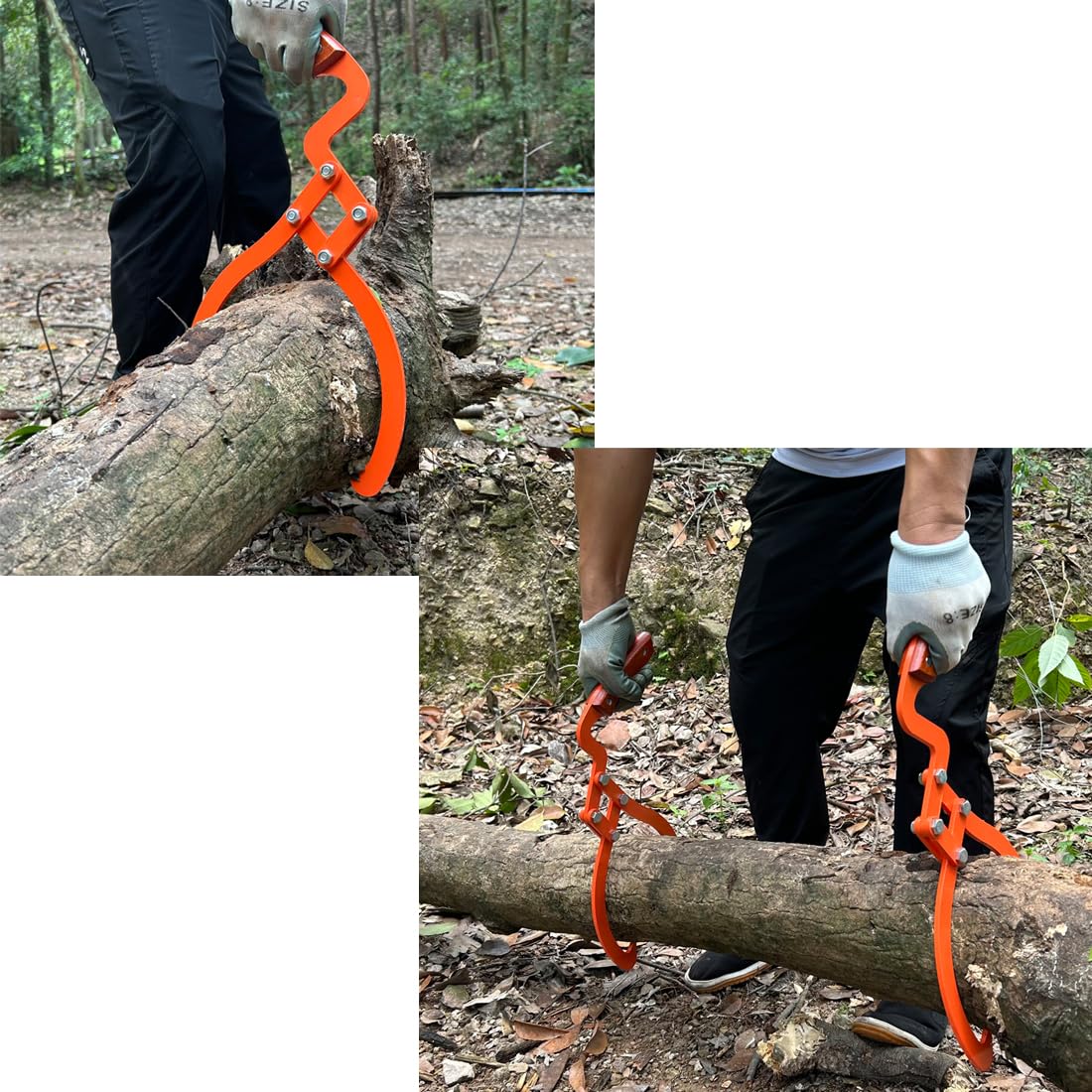 Drewniany uchwyt, 2 szczypce ślizgowe, antypoślizgowy uchwyt, narzędzie do podnoszenia, przeciągania i przenoszenia (45 cm)
