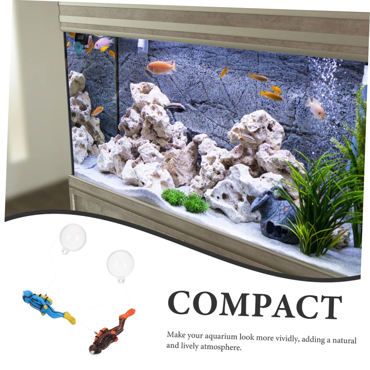3 Ensembles Figurines De Plongeurs Flottants Décorations pour Aquariums Ornements Décoratifs pour Réservoirs Eau Douce Création Un Paysage sous Marin Adorable 4 Pièces * 3